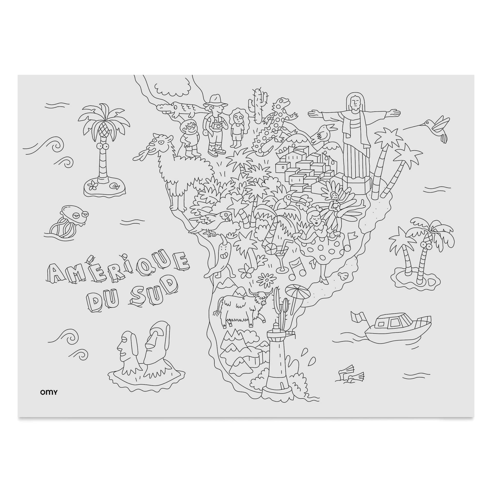 Omy Coloring Placemat Set - Atlas (North America placemat)
