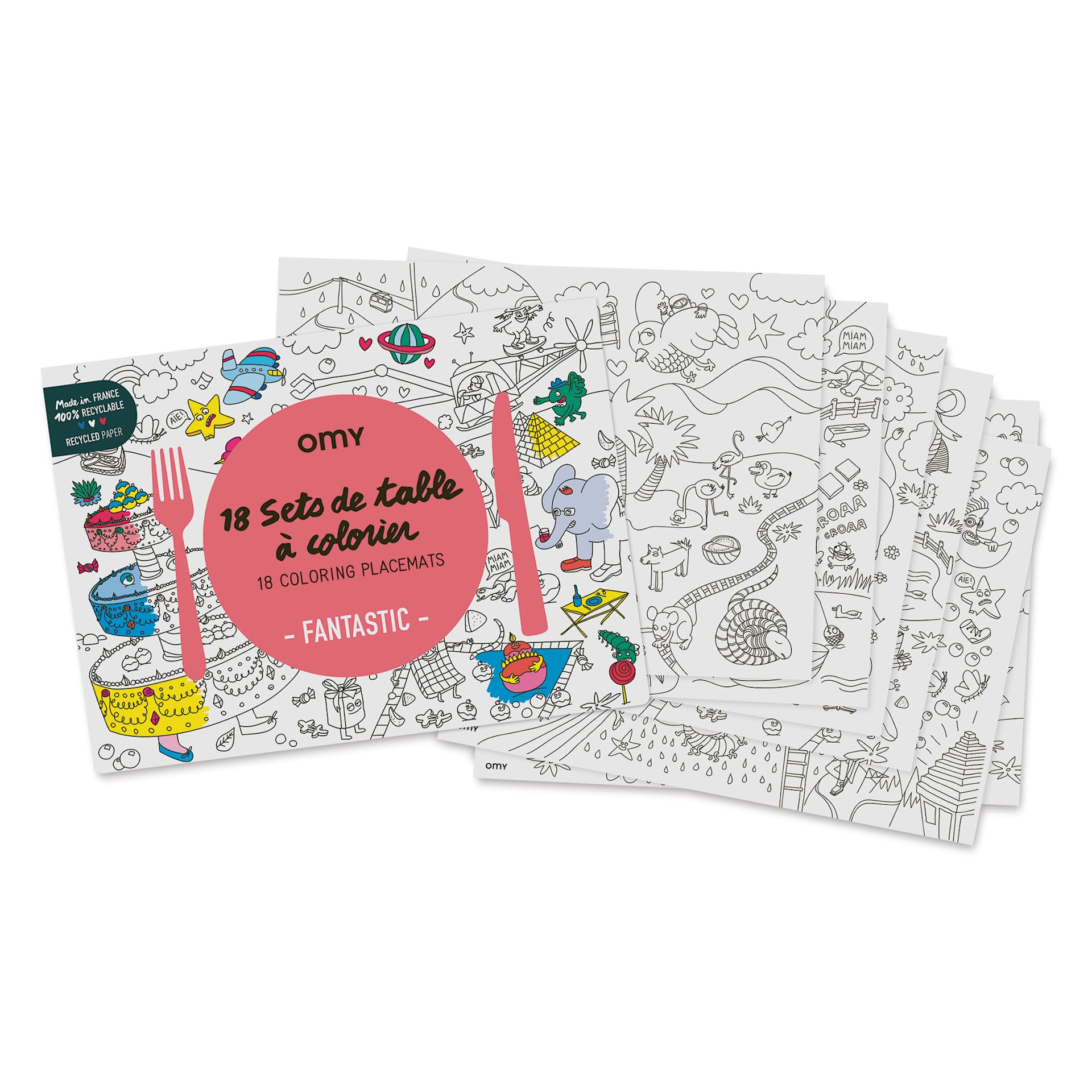 Omy Coloring Placemat Set - Fantastic