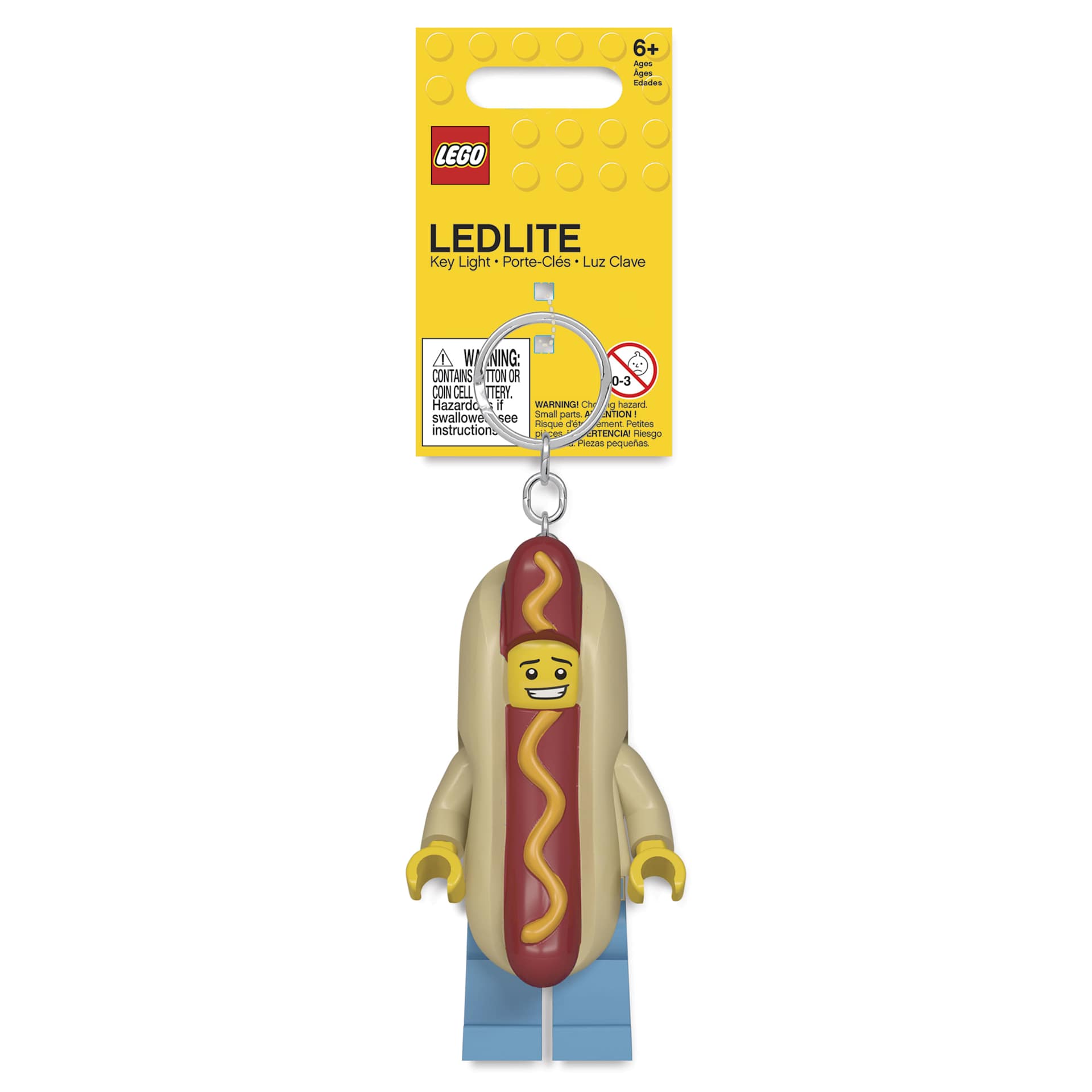 LEGO Iconic LED Keychain Light - Hot Dog Man, with packaging