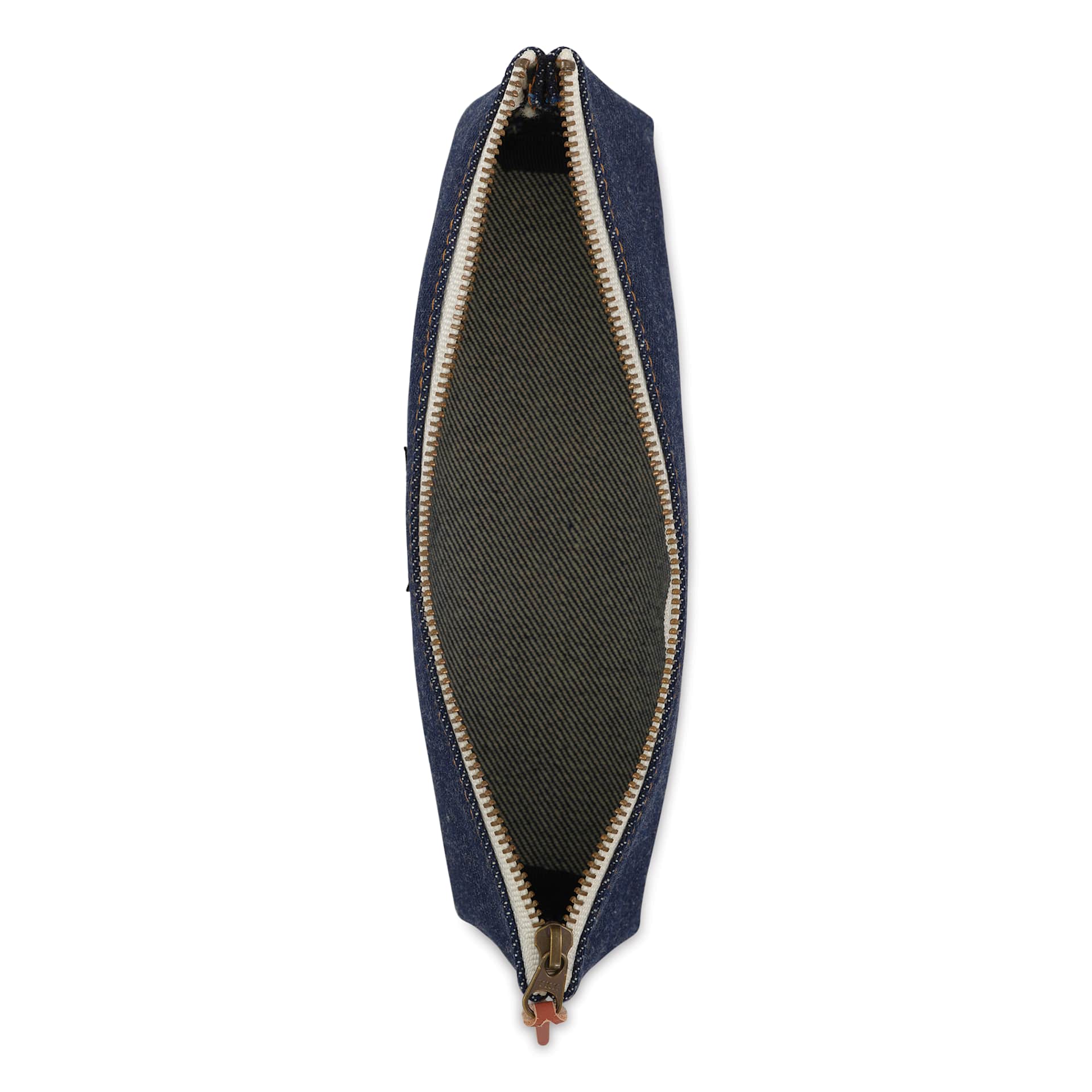 Luddite Boat Pen Pouch - Denim, open