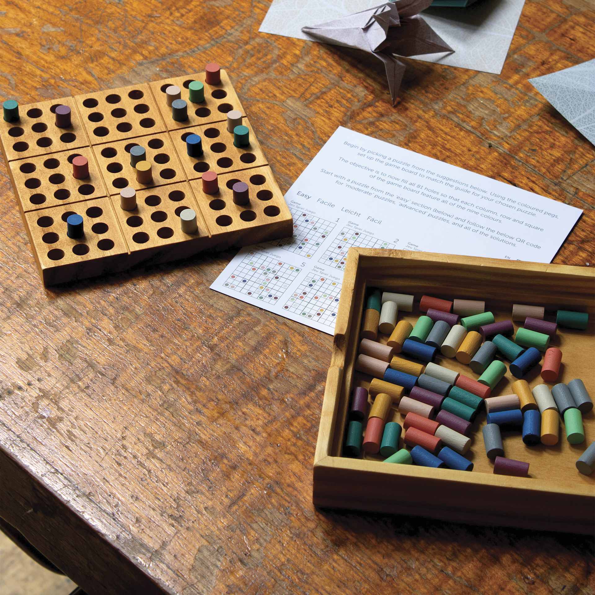 Peace of Mind Wooden Sudoku Game, on desk