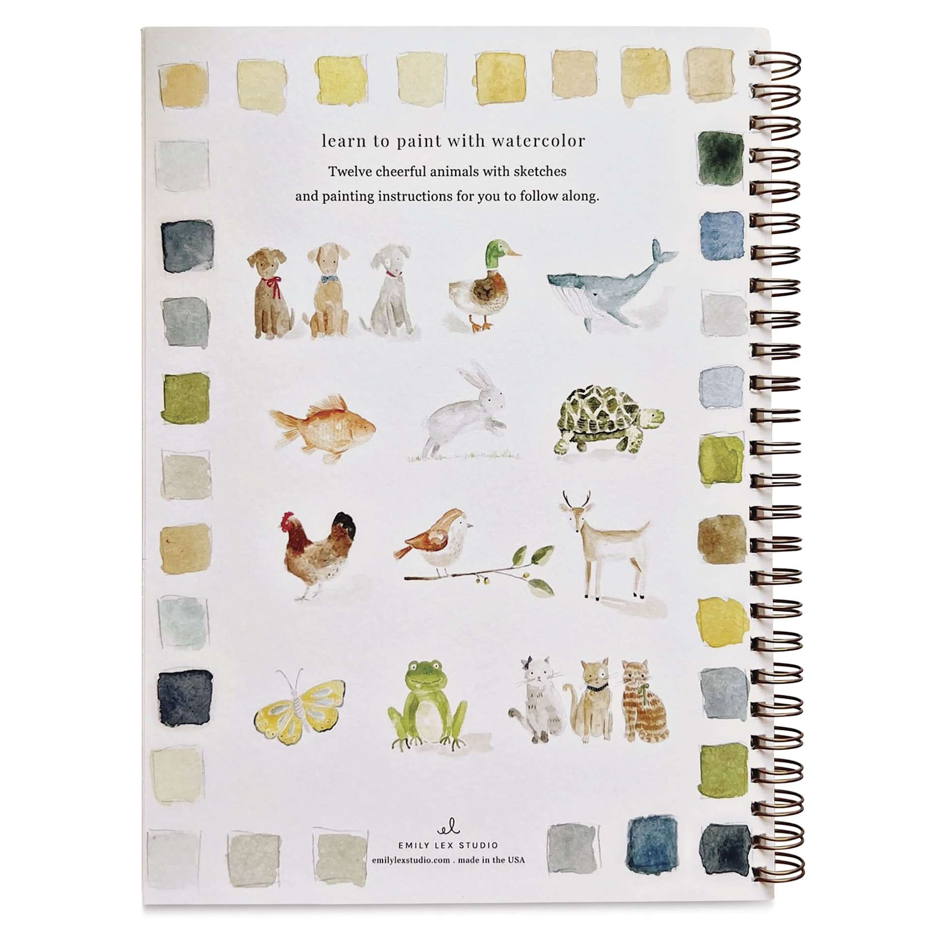 Emily Lex Studio Animals Watercolor Workbook, back cover