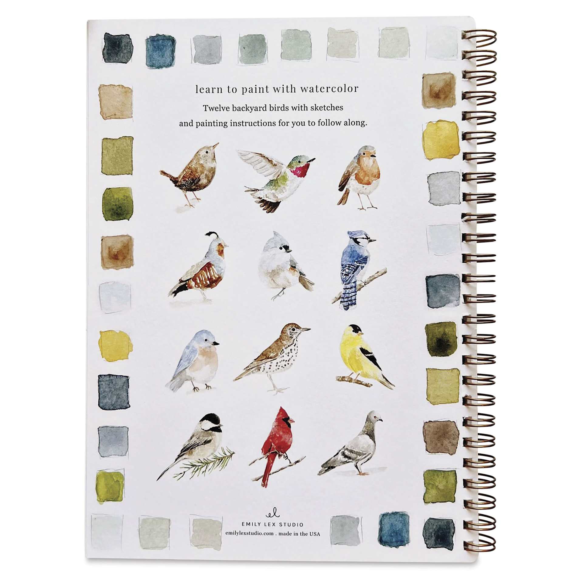 Emily Lex Studio Birds Watercolor Workbook, inside cover