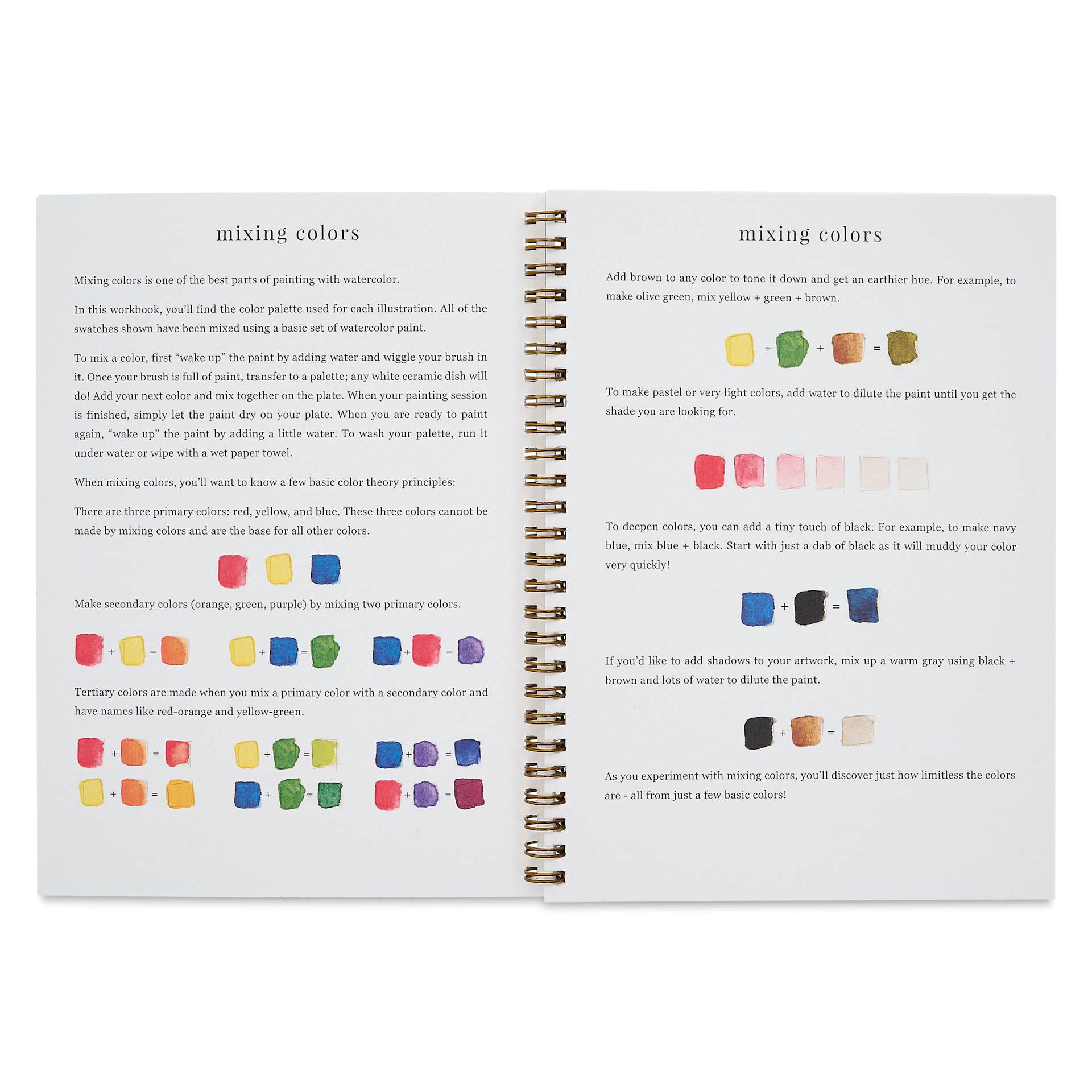 Emily Lex Studio Seaside Watercolor Workbook - 6-1/2" x 9", color mixing tips