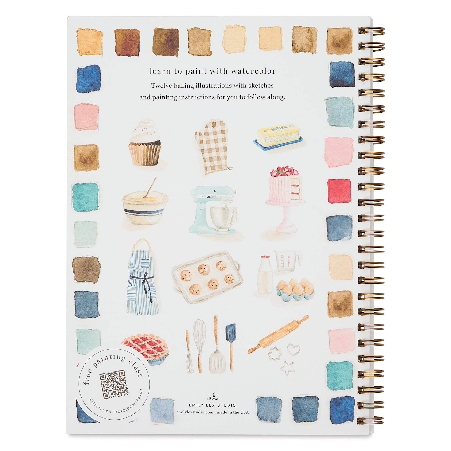 Emily Lex Studio Baking Watercolor Workbook - 6-1/2" x 9", back cover