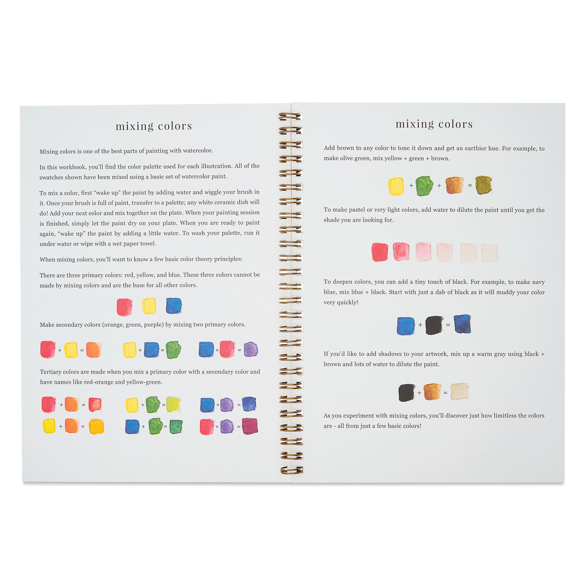 Emily Lex Studio Baking Watercolor Workbook - 6-1/2" x 9", mixing colors