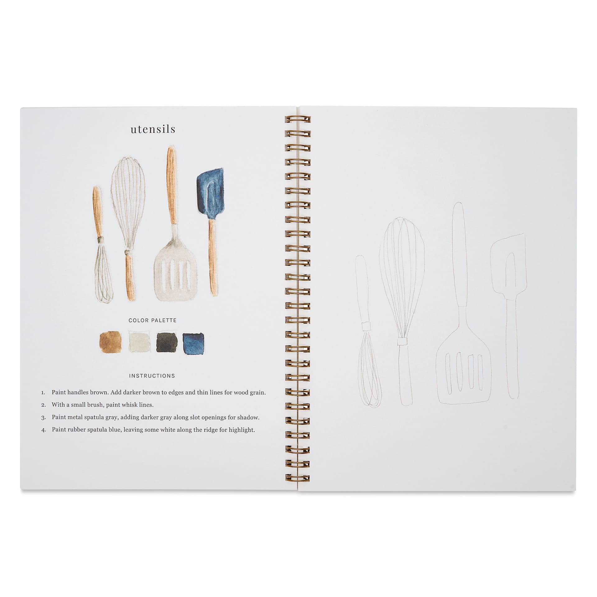 Emily Lex Studio Baking Watercolor Workbook - 6-1/2" x 9", utensils
