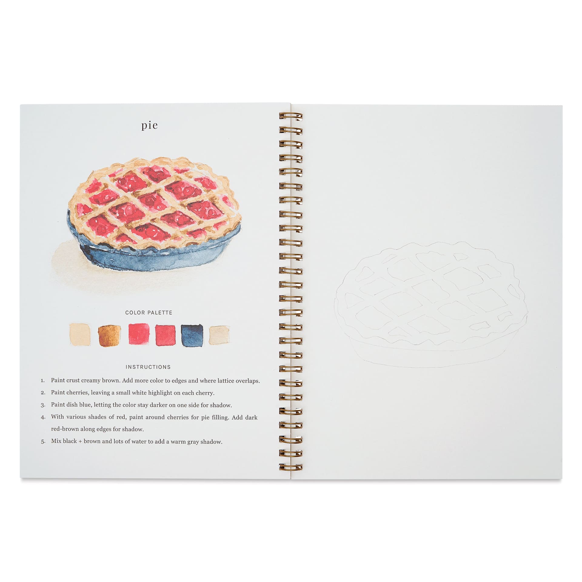Emily Lex Studio Baking Watercolor Workbook - 6-1/2" x 9", pie