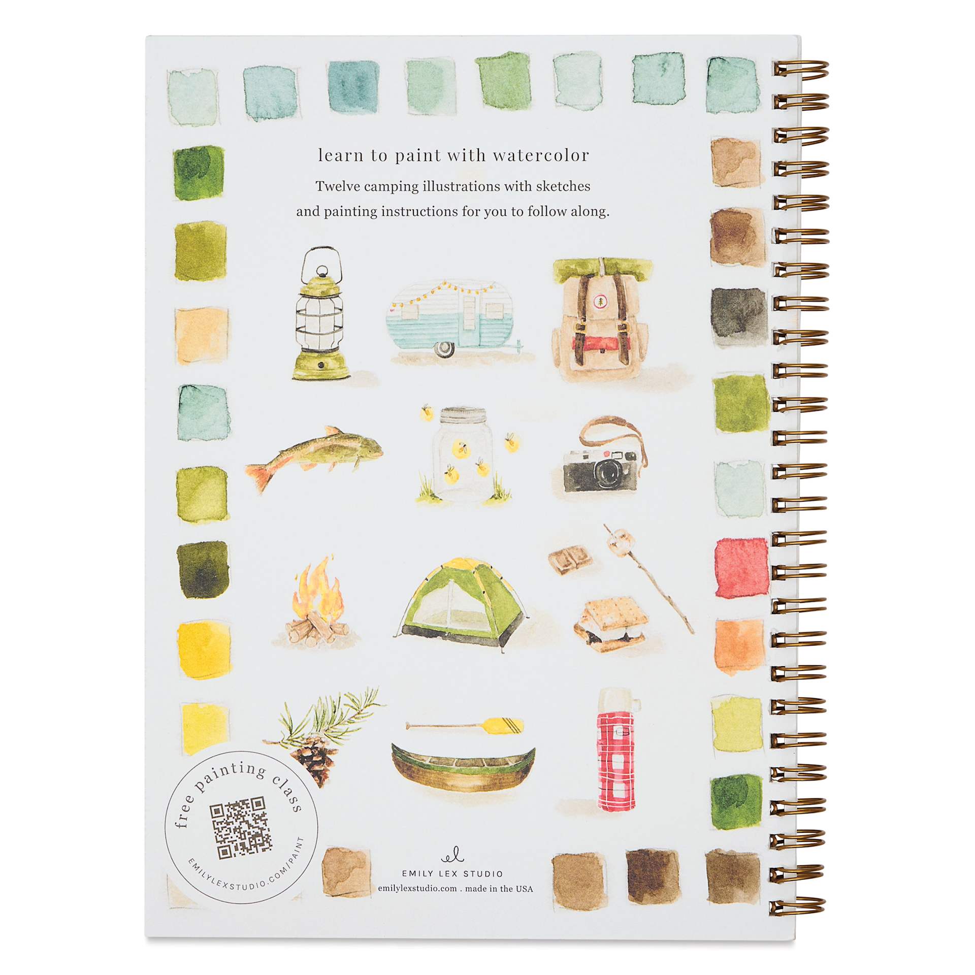 Emily Lex Studio Camping Watercolor Workbook - 6-1/2" x 9", back cover