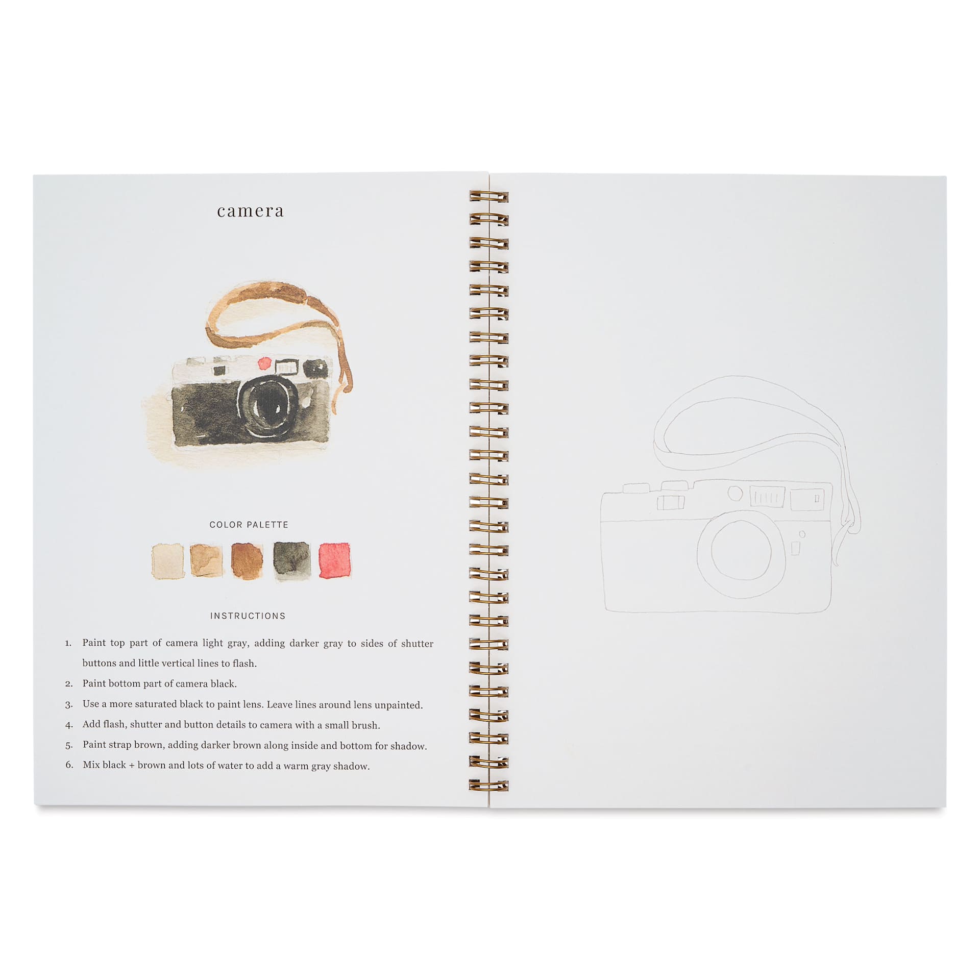Emily Lex Studio Camping Watercolor Workbook - 6-1/2" x 9", camera