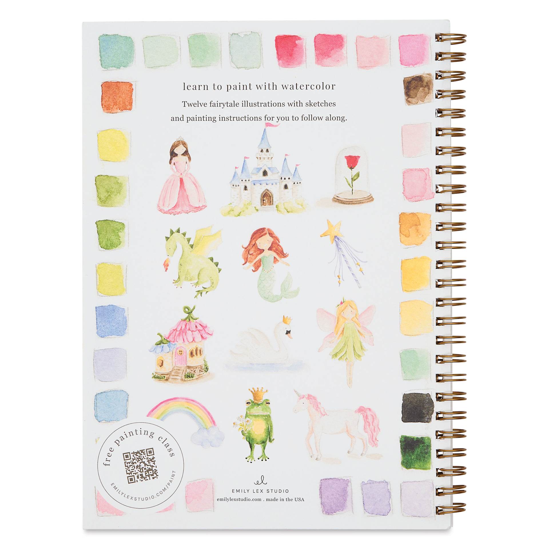 Emily Lex Studio Fairytale Watercolor Workbook - 6-1/2" x 9", back cover