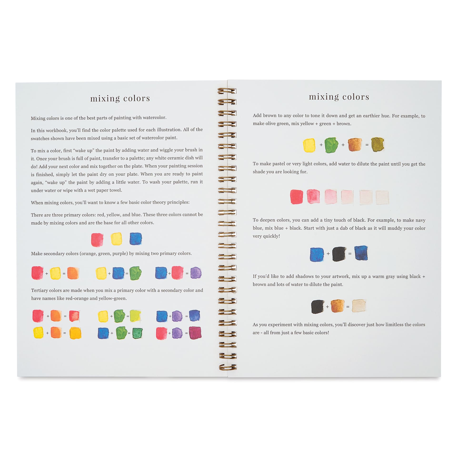 Emily Lex Studio Fairytale Watercolor Workbook - 6-1/2" x 9", mixing colors