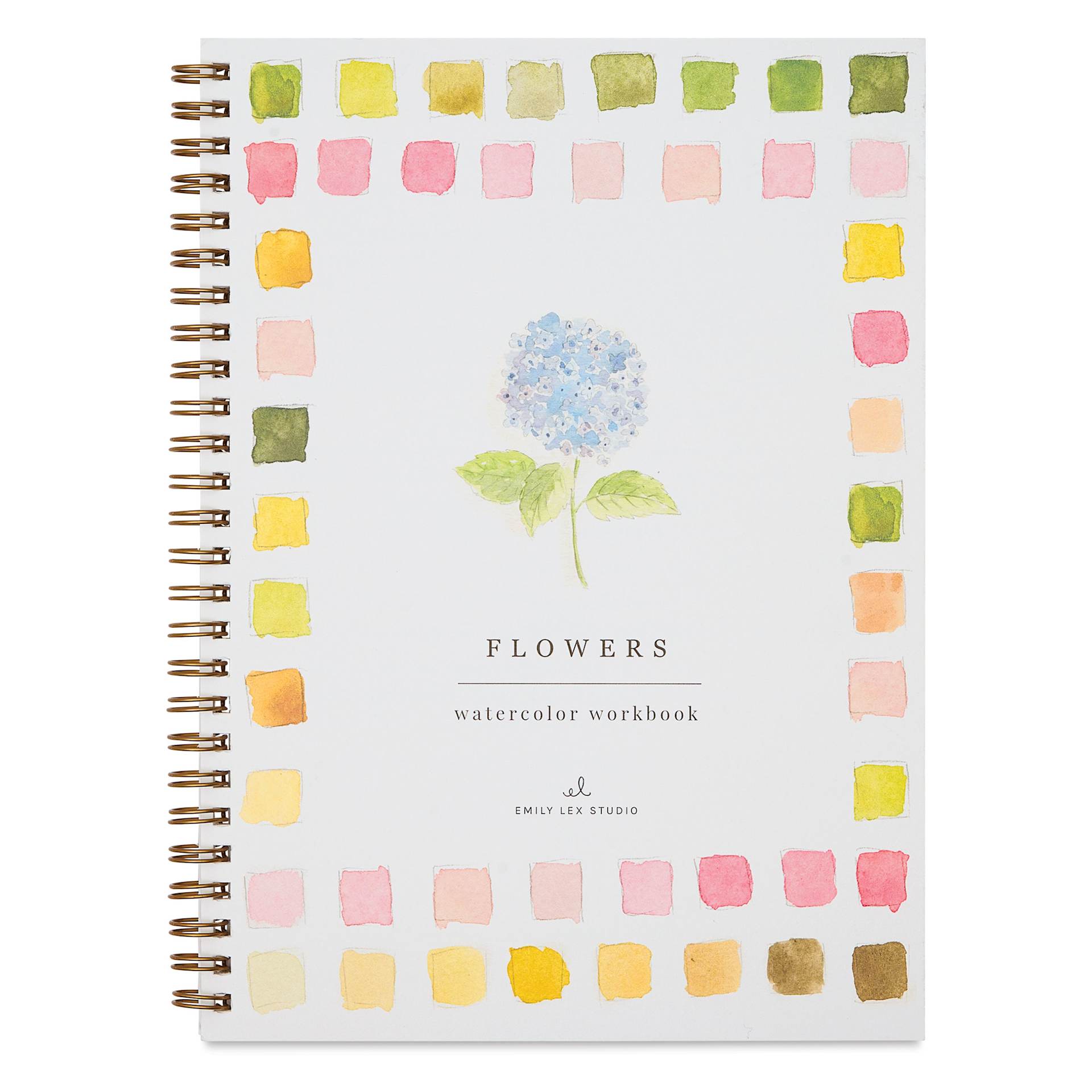 Emily Lex Studio Flowers Watercolor Workbook - 6-1/2" x 9", front cover