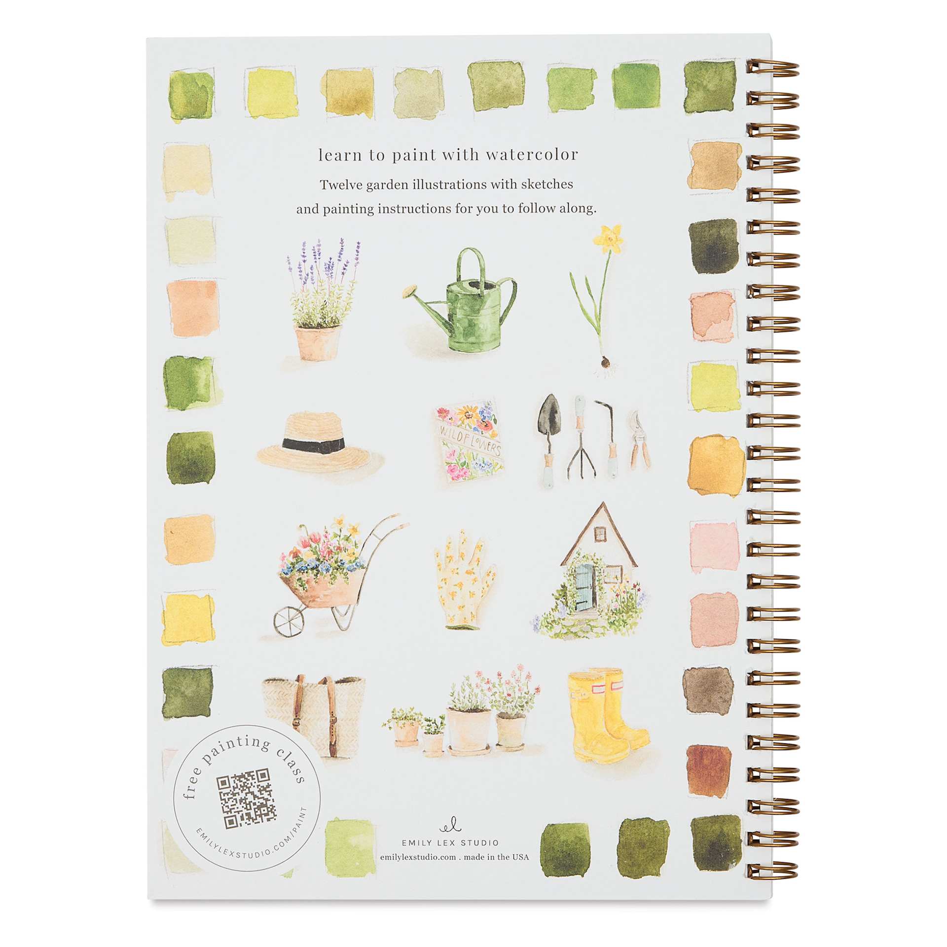 Emily Lex Studio Garden Watercolor Workbook, back cover