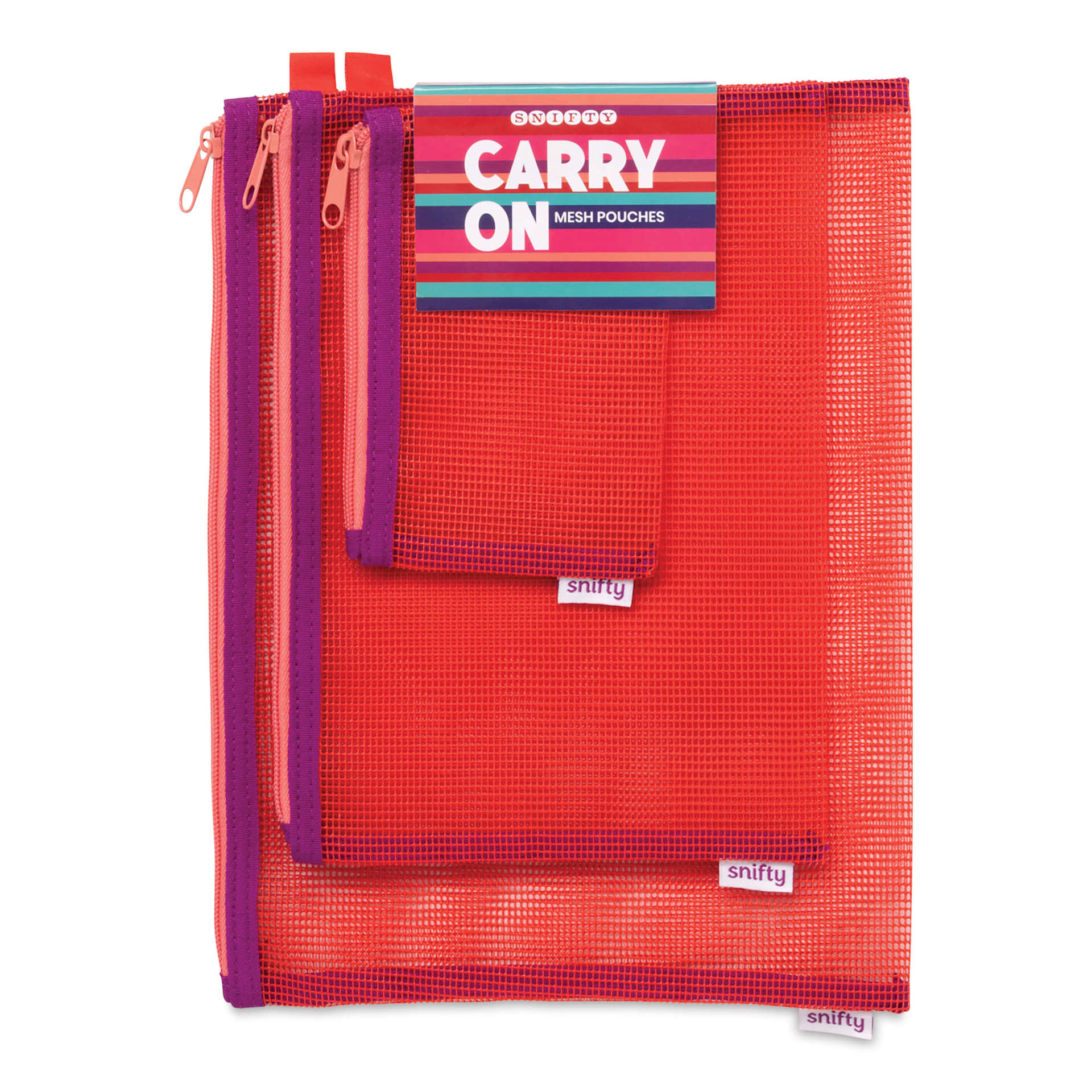 Snifty Carry On Mesh Pouch Sets - Set of 3, Poppy