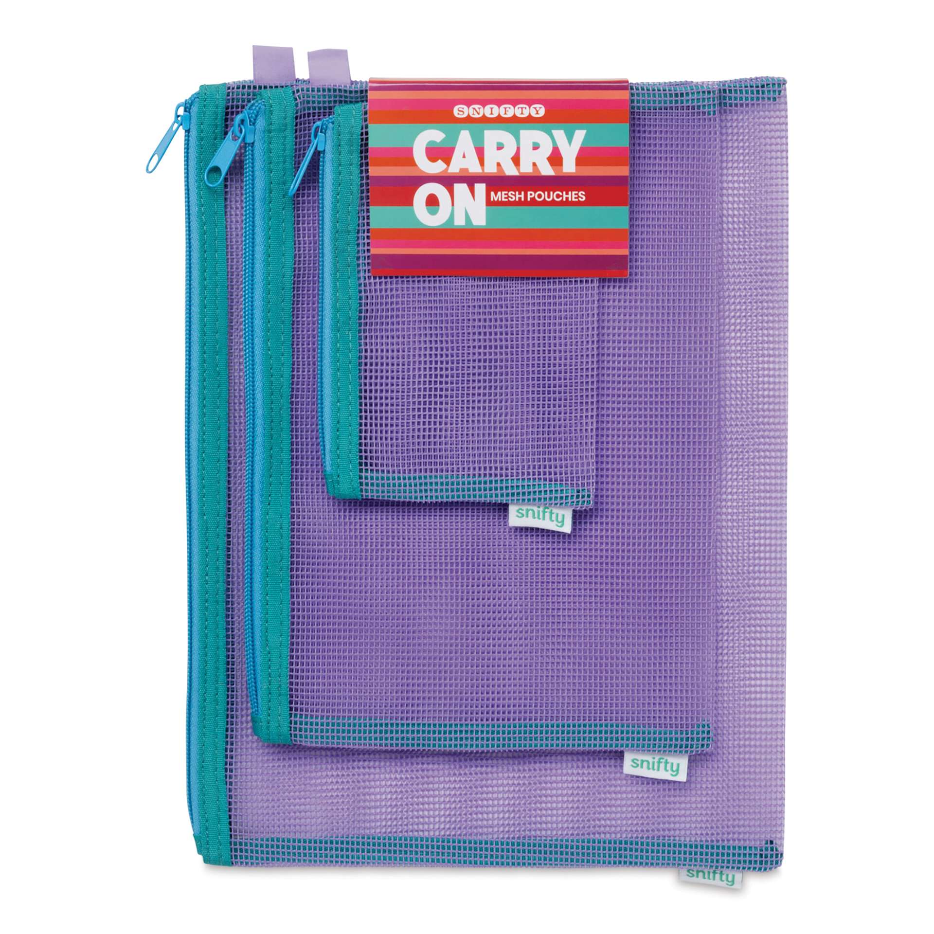Snifty Carry On Mesh Pouch Sets - Set of 3, Periwinkle