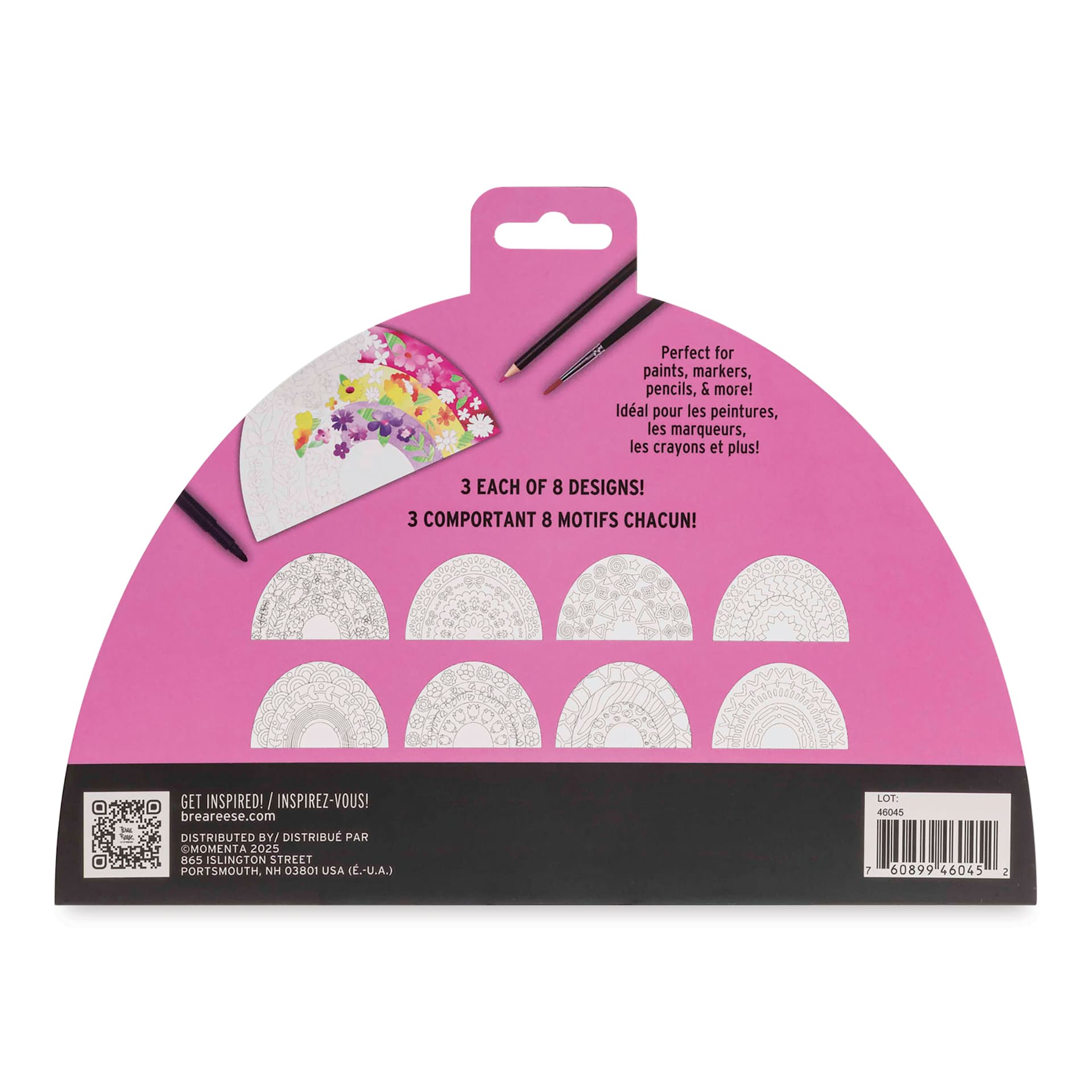 Brea Reese Vivid Mixed Media Coloring Pad - Rainbow, 7.2" x 10", back of pad