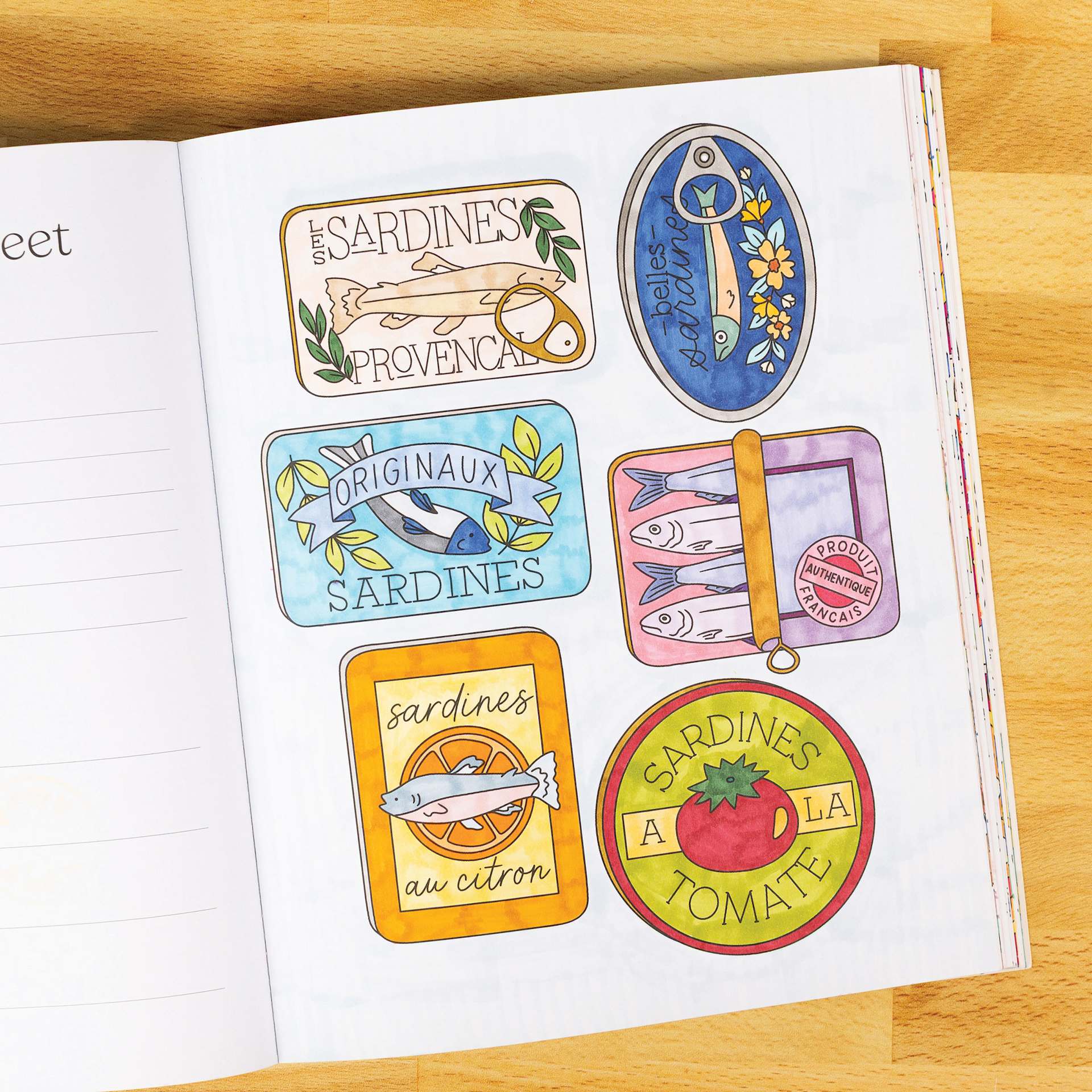 Elyse Breanne The Good Life Coloring Book, sardines