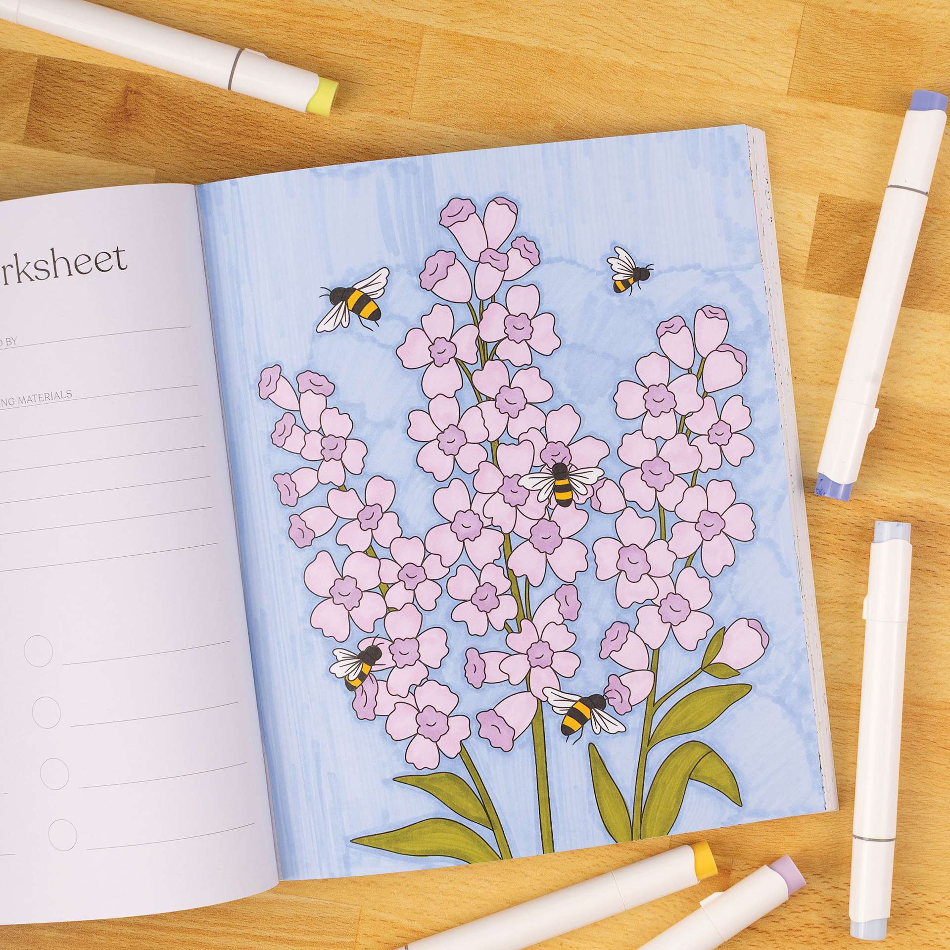 Elyse Breanne Garden Avenue Coloring Book, flowers and bees