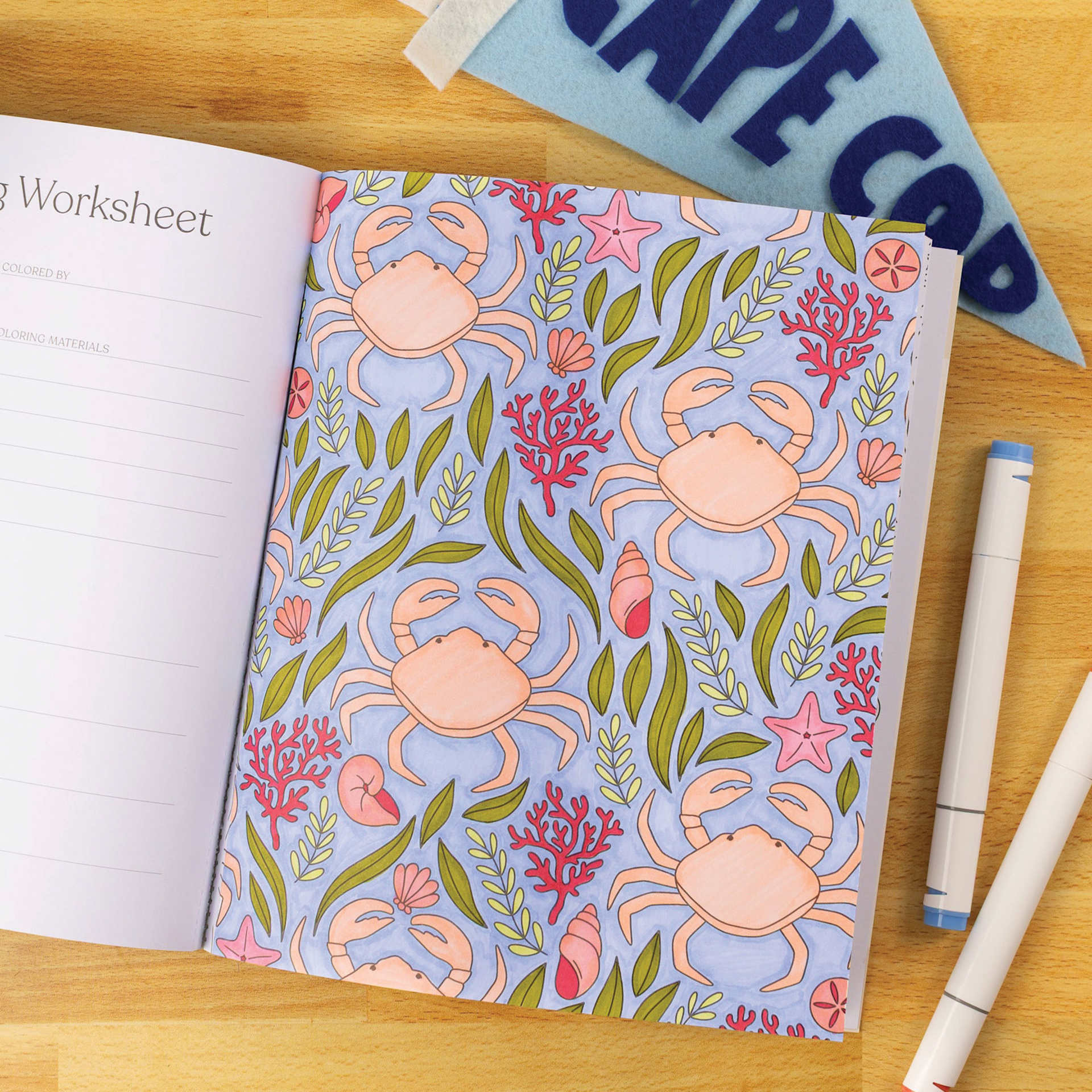 Elyse Breanne Coastal Americana Coloring Book, crabs