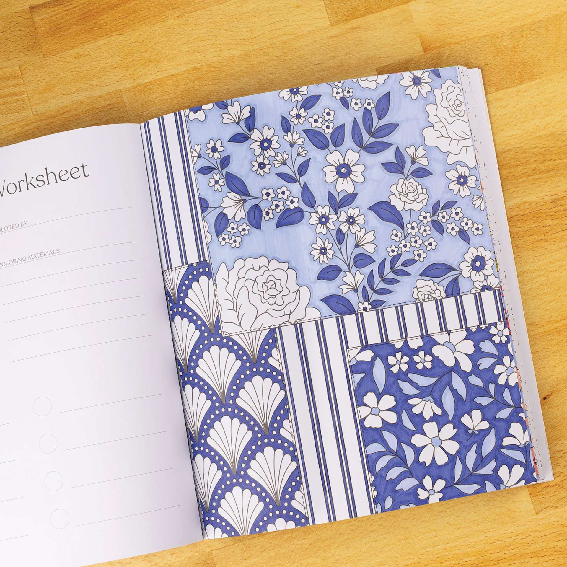 Elyse Breanne Coastal Americana Coloring Book, floral designs