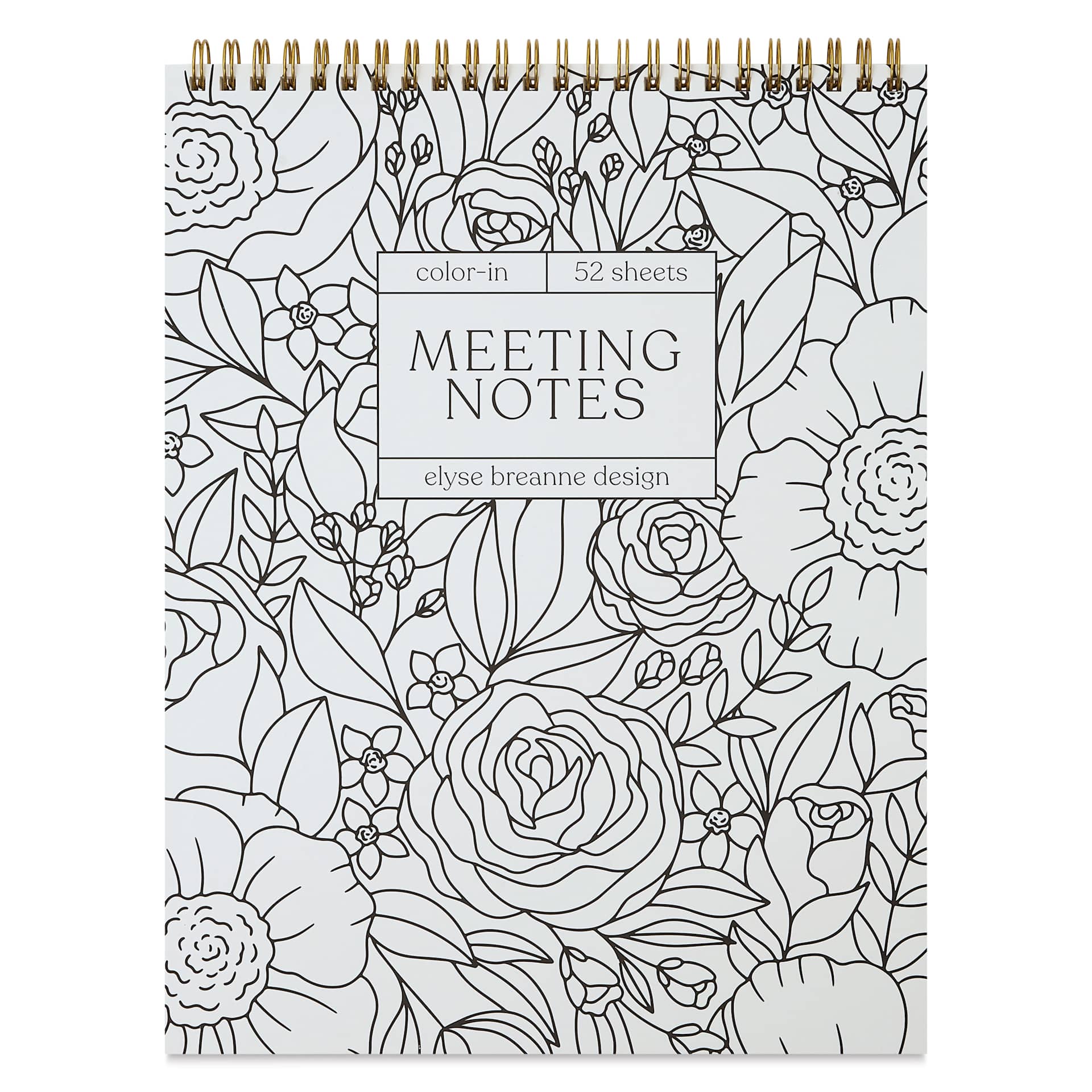 Elyse Breanne Color-in Meeting Notes Notebook, front