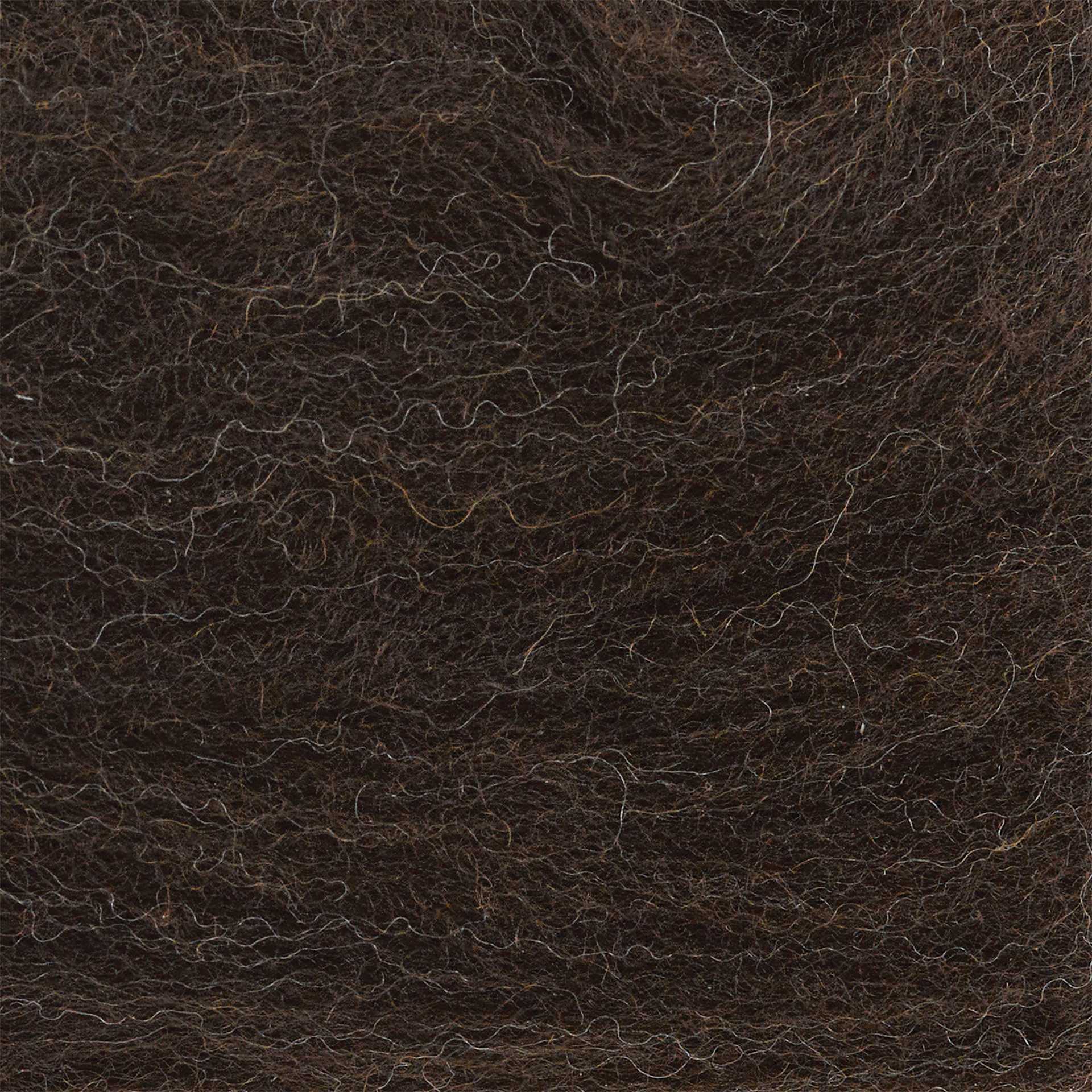 Wistyria Editions 100% Wool Roving - Dark Grey Brown, 14" - close-up