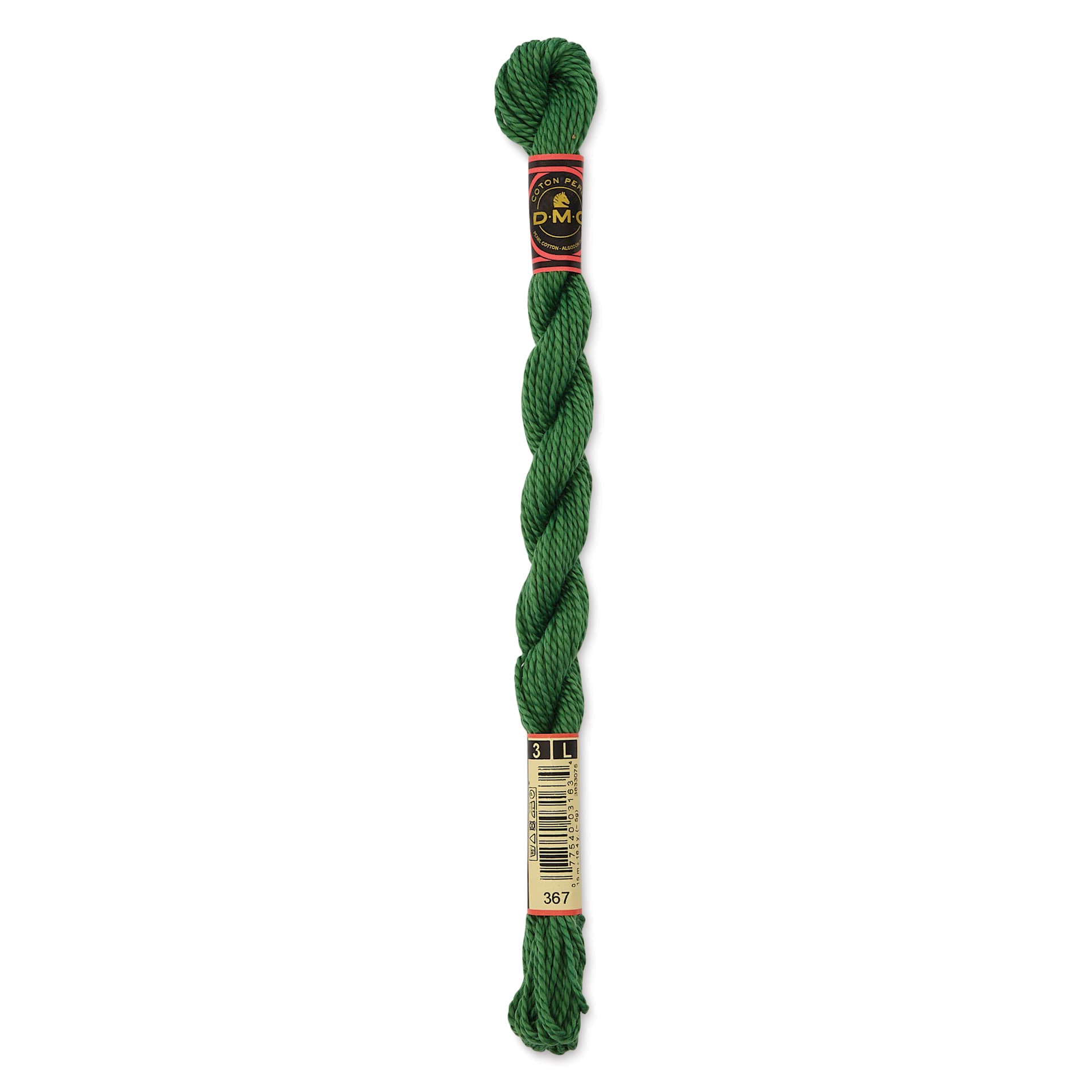 DMC Pearl Cotton Thread - 367 Dark Pistachio Green, Size 3