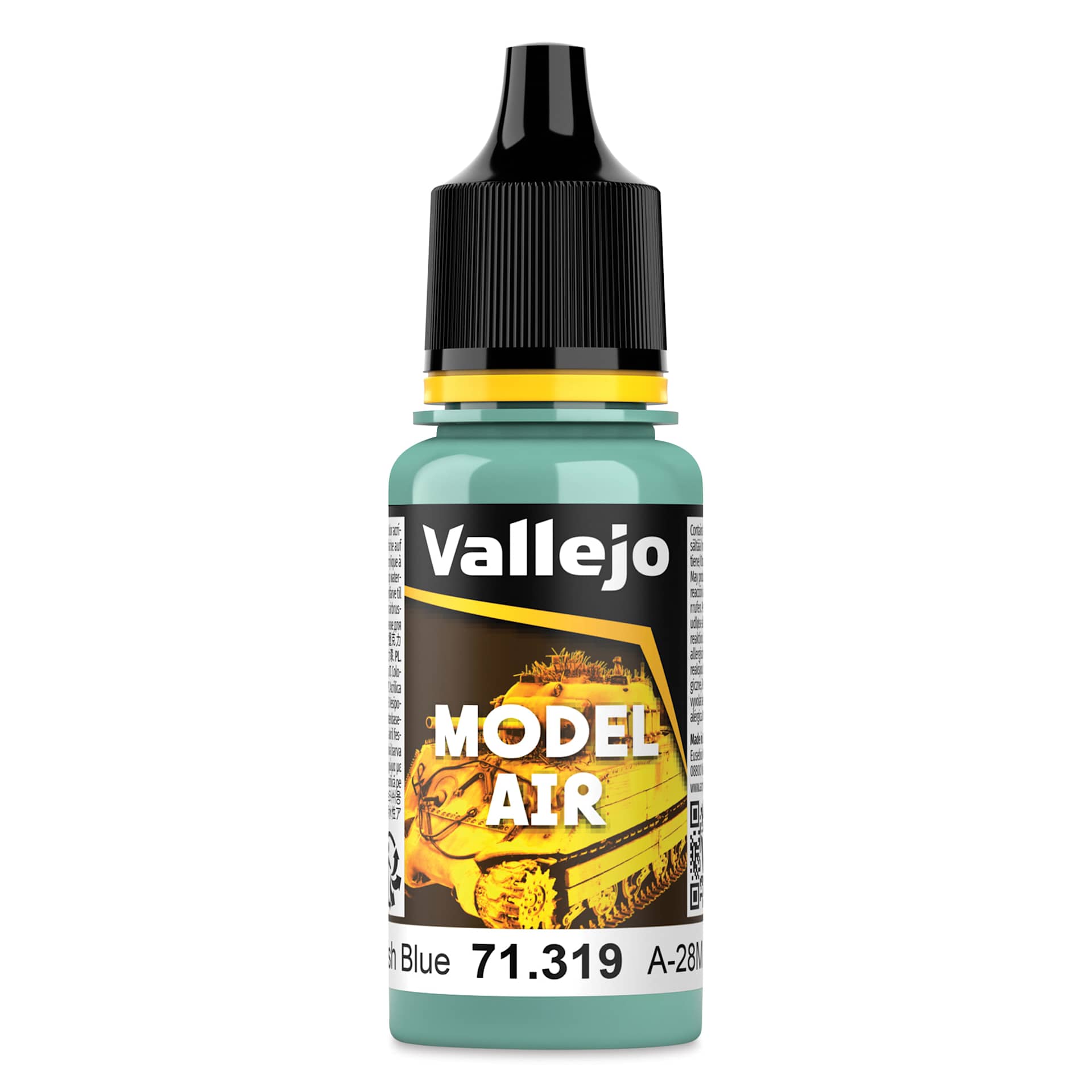 Vallejo Model Air Acrylic Paint - A-28M Greyish Blue, 18 ml
