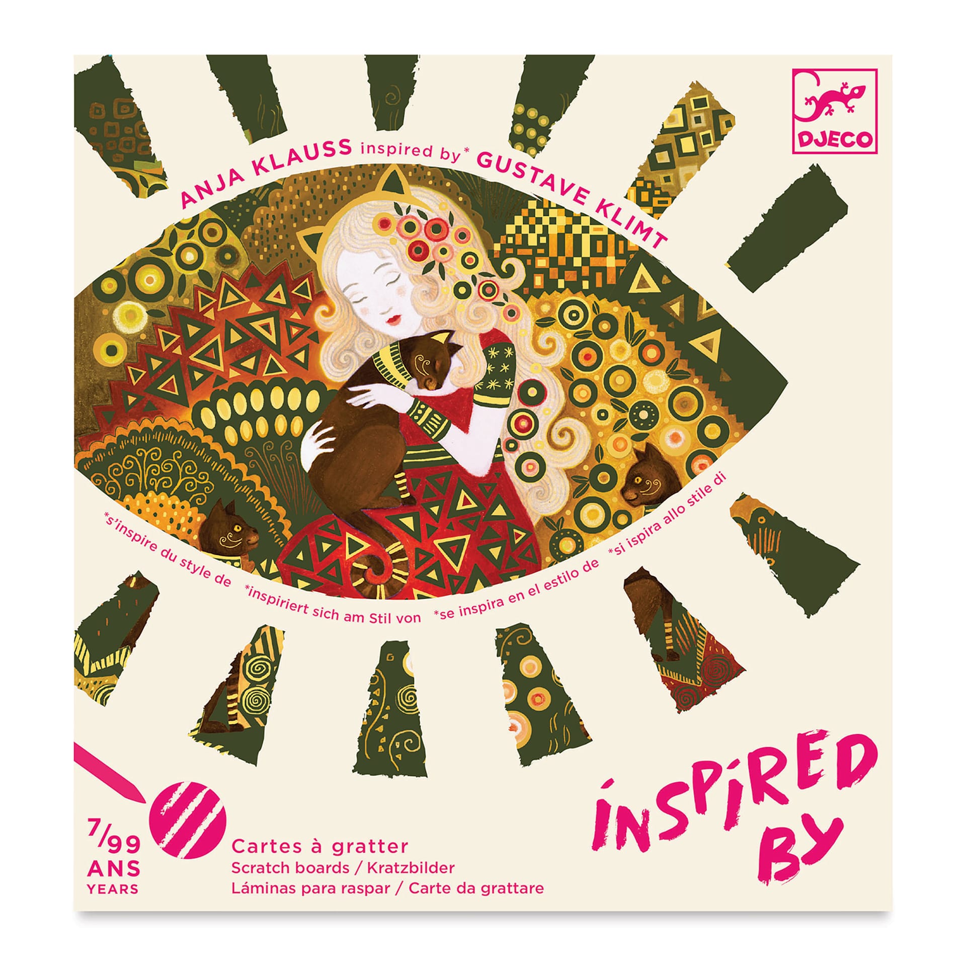 Djeco Inspired By Golden Goddesses Scratch Cards Kit (Front of package)