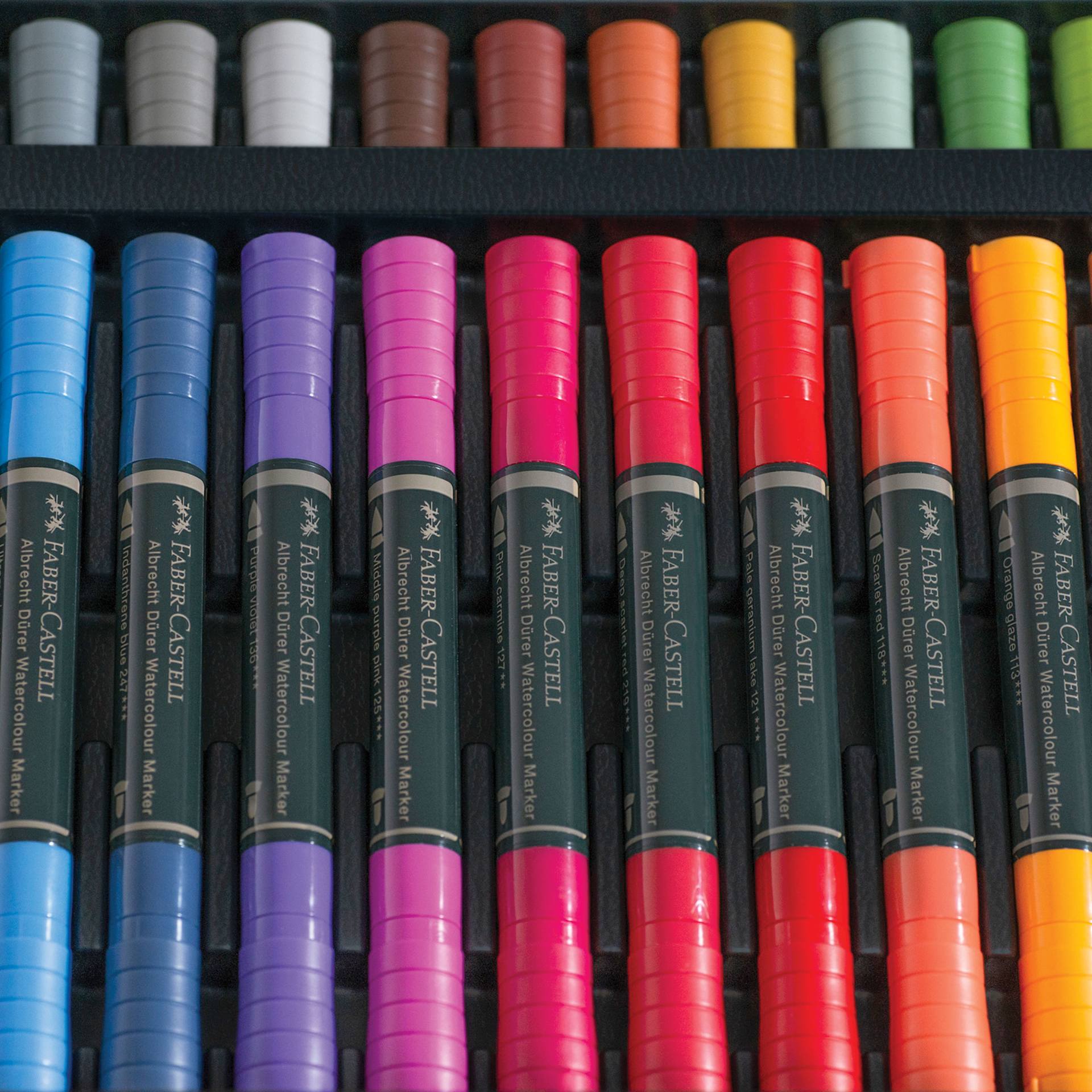Faber-Castell Limited Edition Art & Graphic 260th Anniversary Set, close-up of the watercolor markers