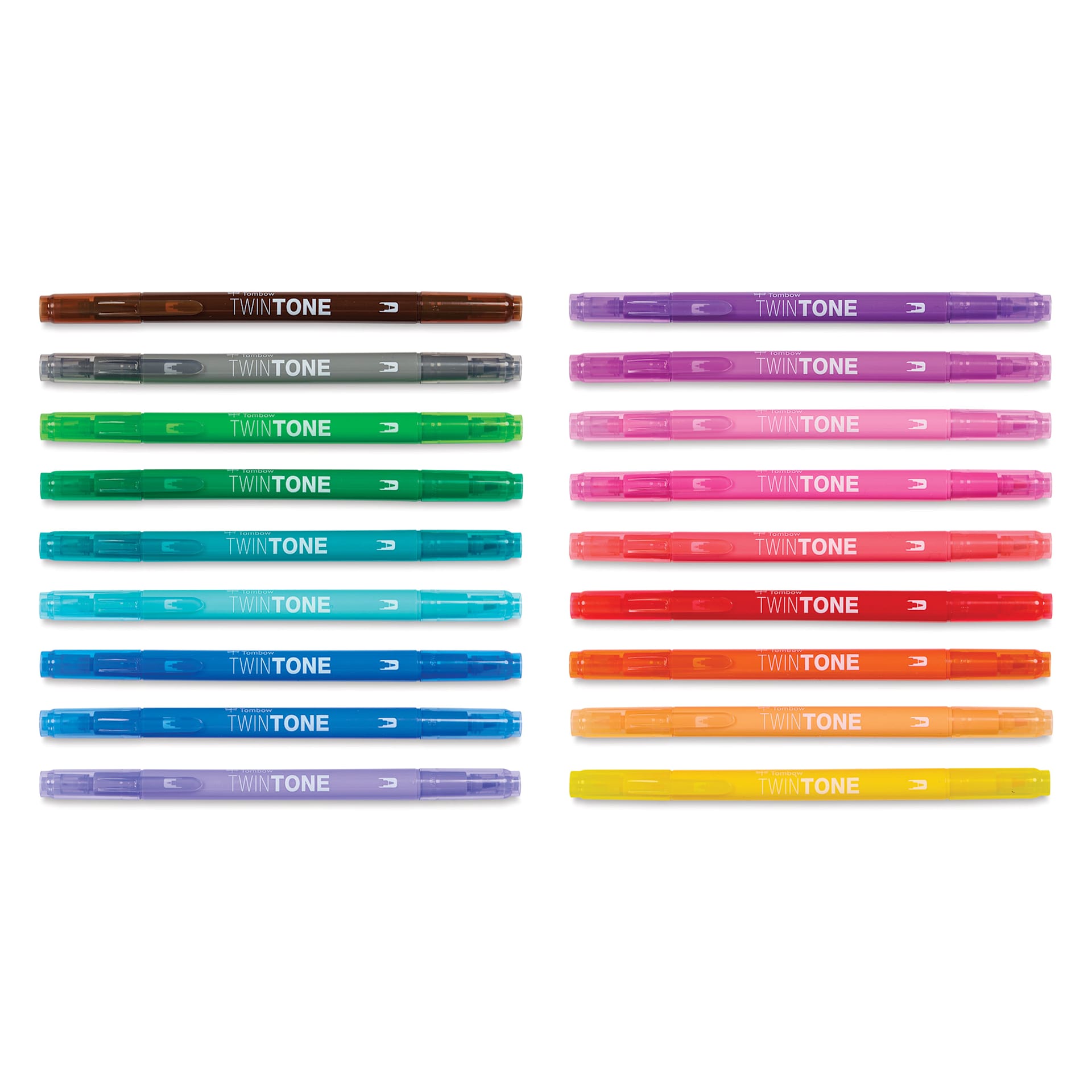 Tombow Learn to Doodle Kit, TwinTone Dual-Tip markers laid out