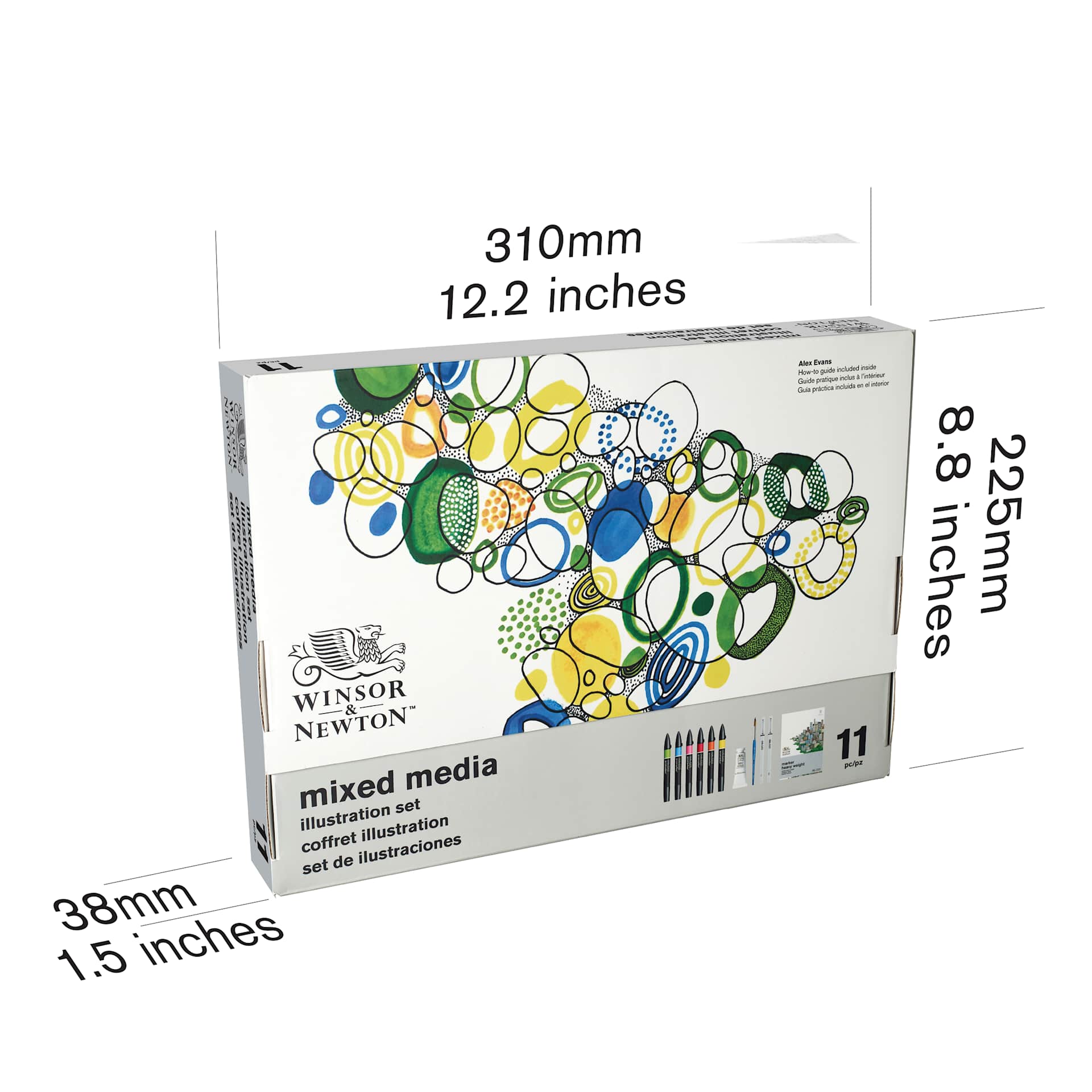 Winsor & Newton Illustration Mixed Media Set box dimensions