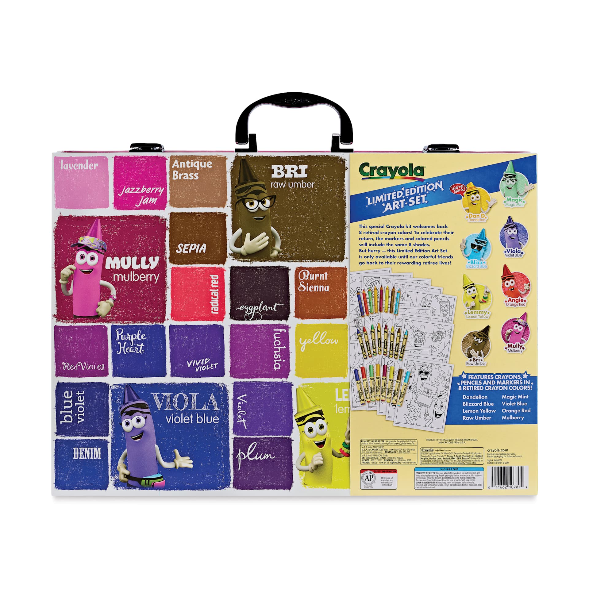 Crayola Limited Edition 115-Piece Art Set back of box