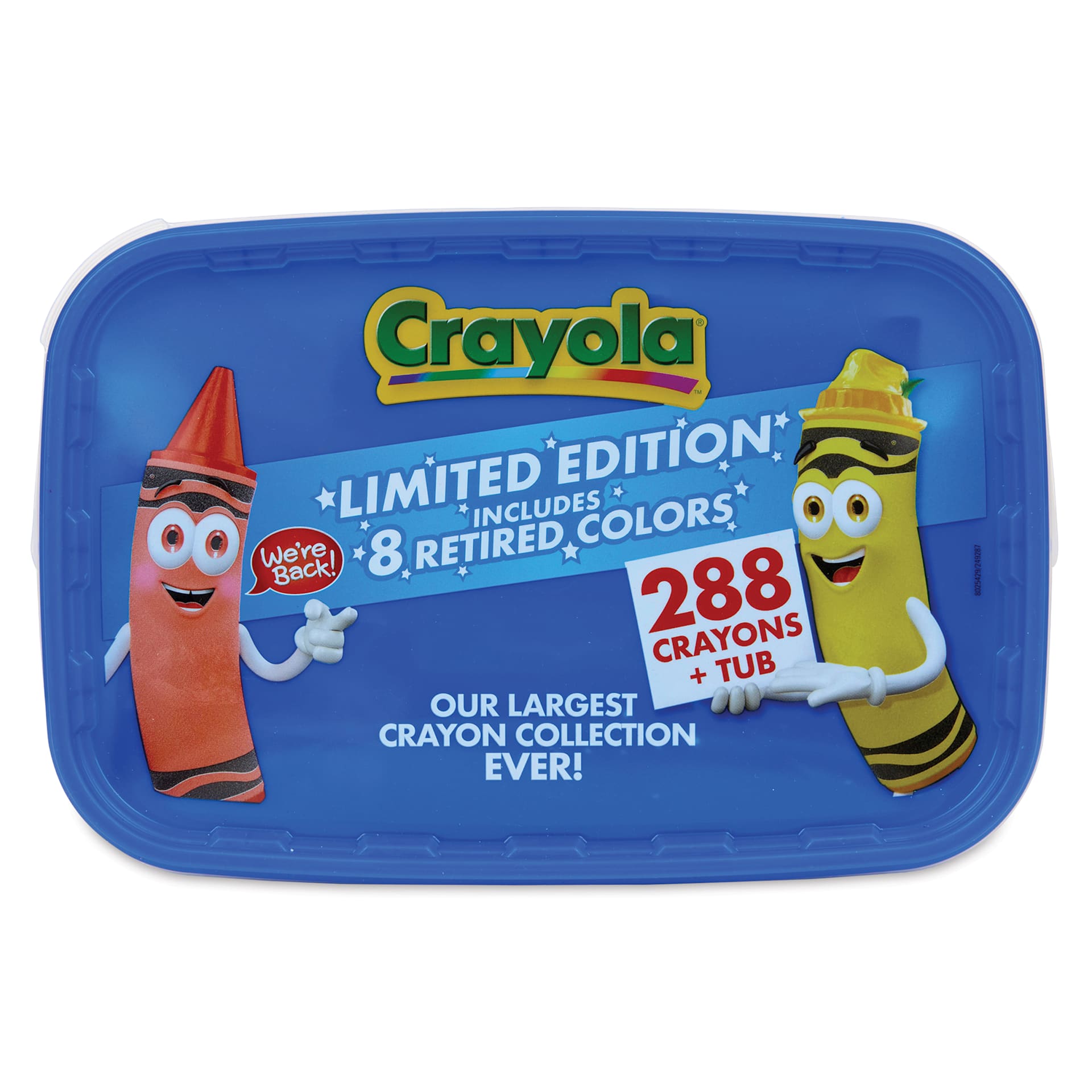 Crayola Limited Edition Crayons - Set of 288 with 8 Retired Colors and Tub, view from above