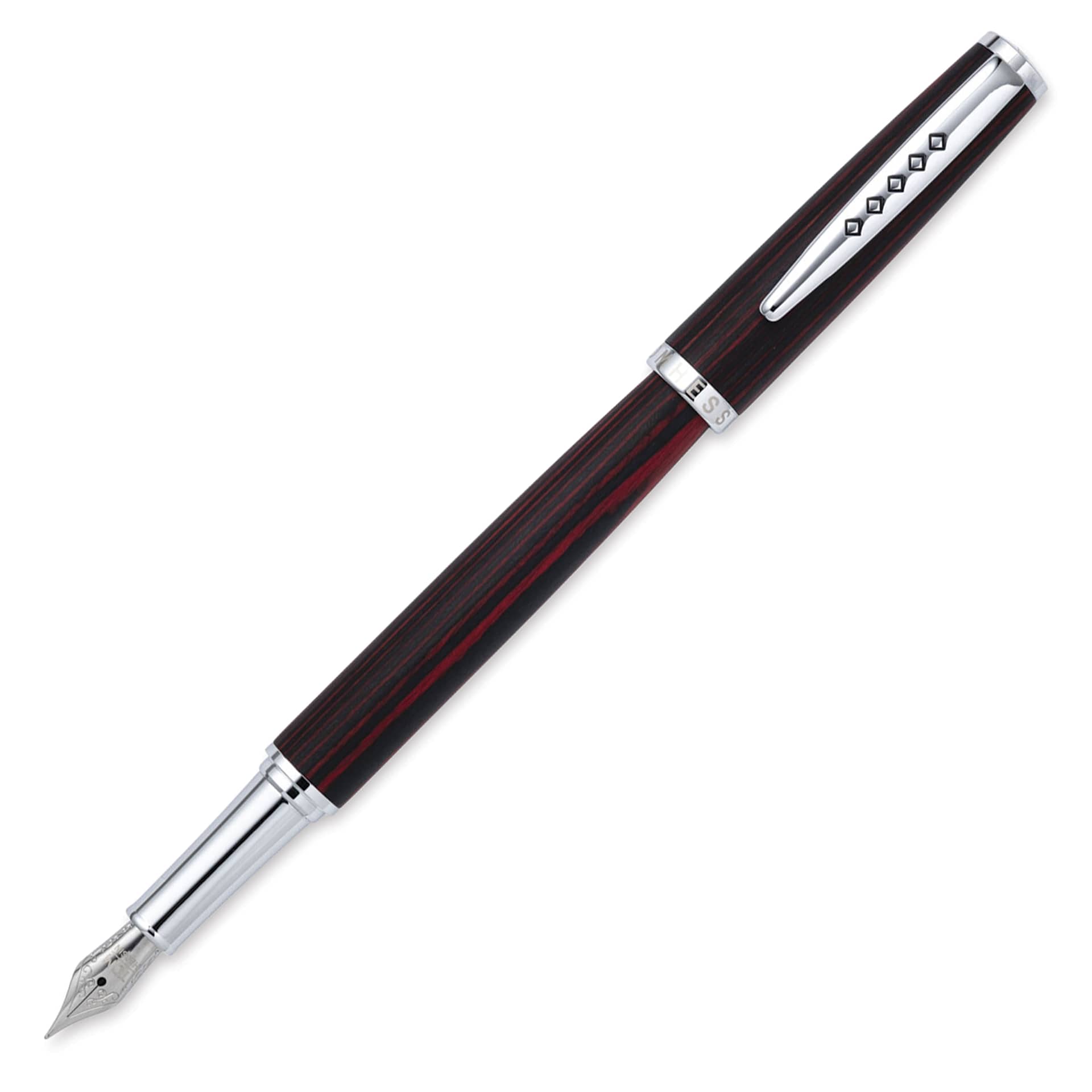 Tom Hessin Edinburgh Collection Fountain Pen - Forth Bridge Red, cap removed (image may show a different size nib)