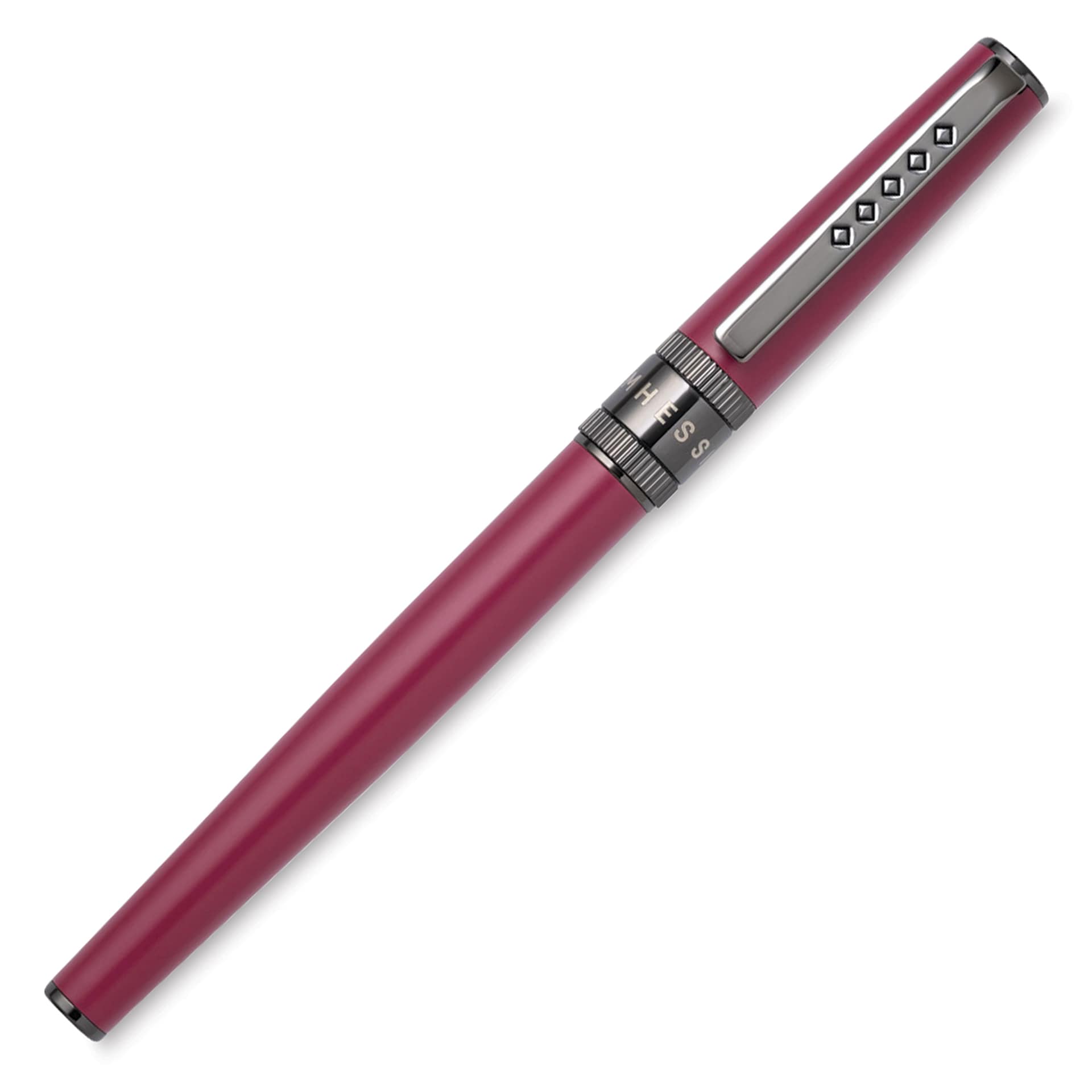 Tom Hessin Rebel Collection Fountain Pen - Jewellers Rouge, cap on