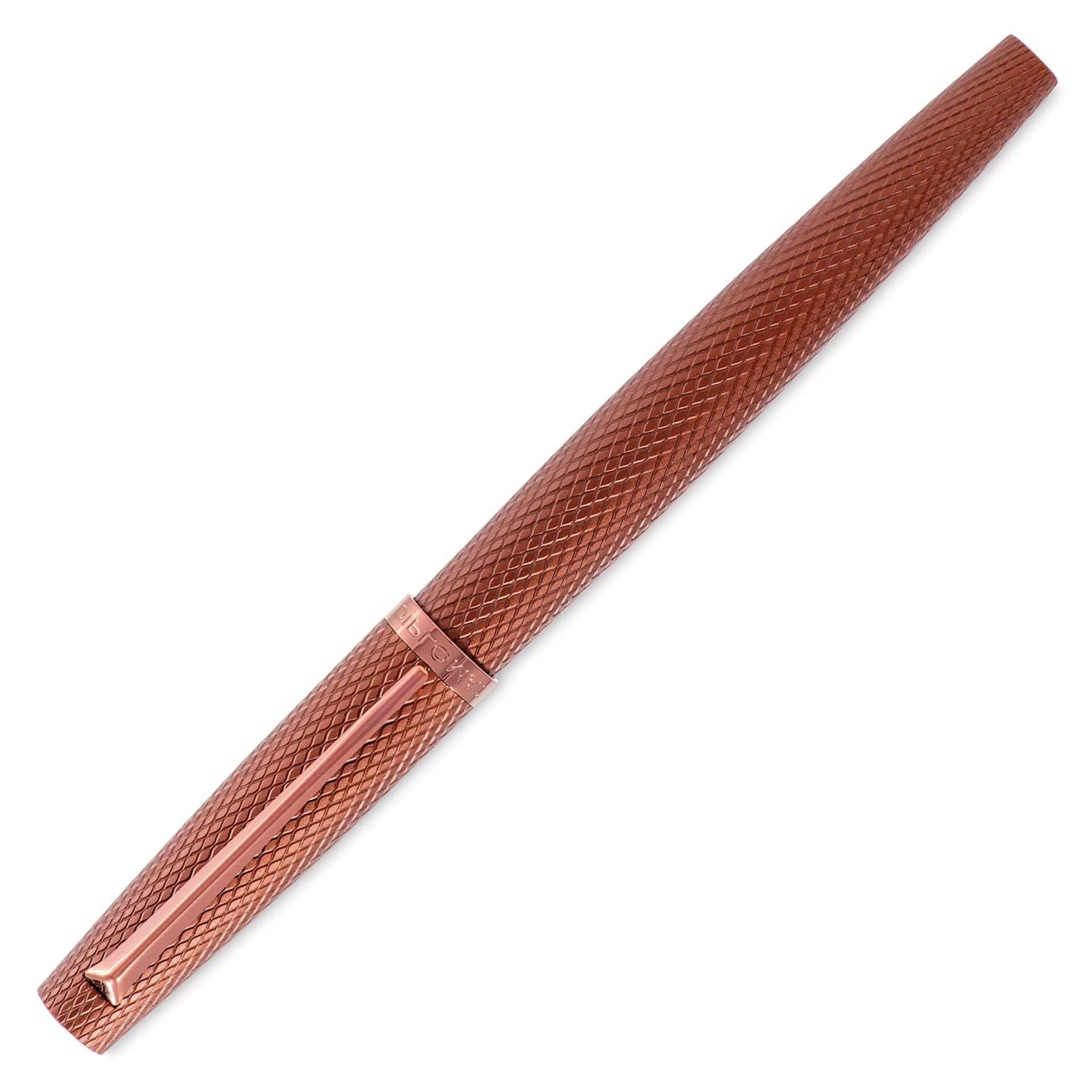 Diplomat Viper Fountain Pen - Brown Guilloche, cap on