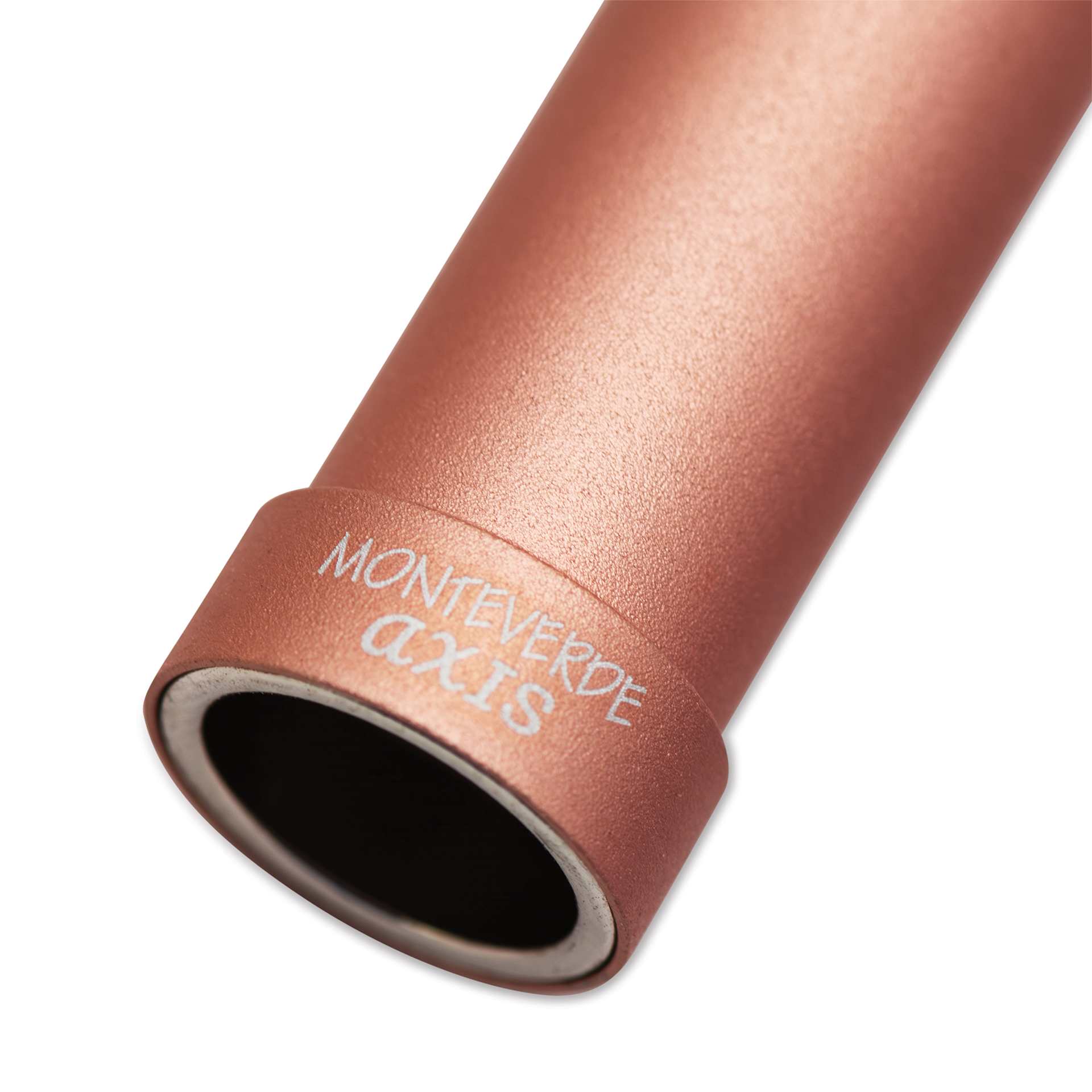 Monteverde Axis Fountain Pen - Matte Champagne, Medium, close up of cap