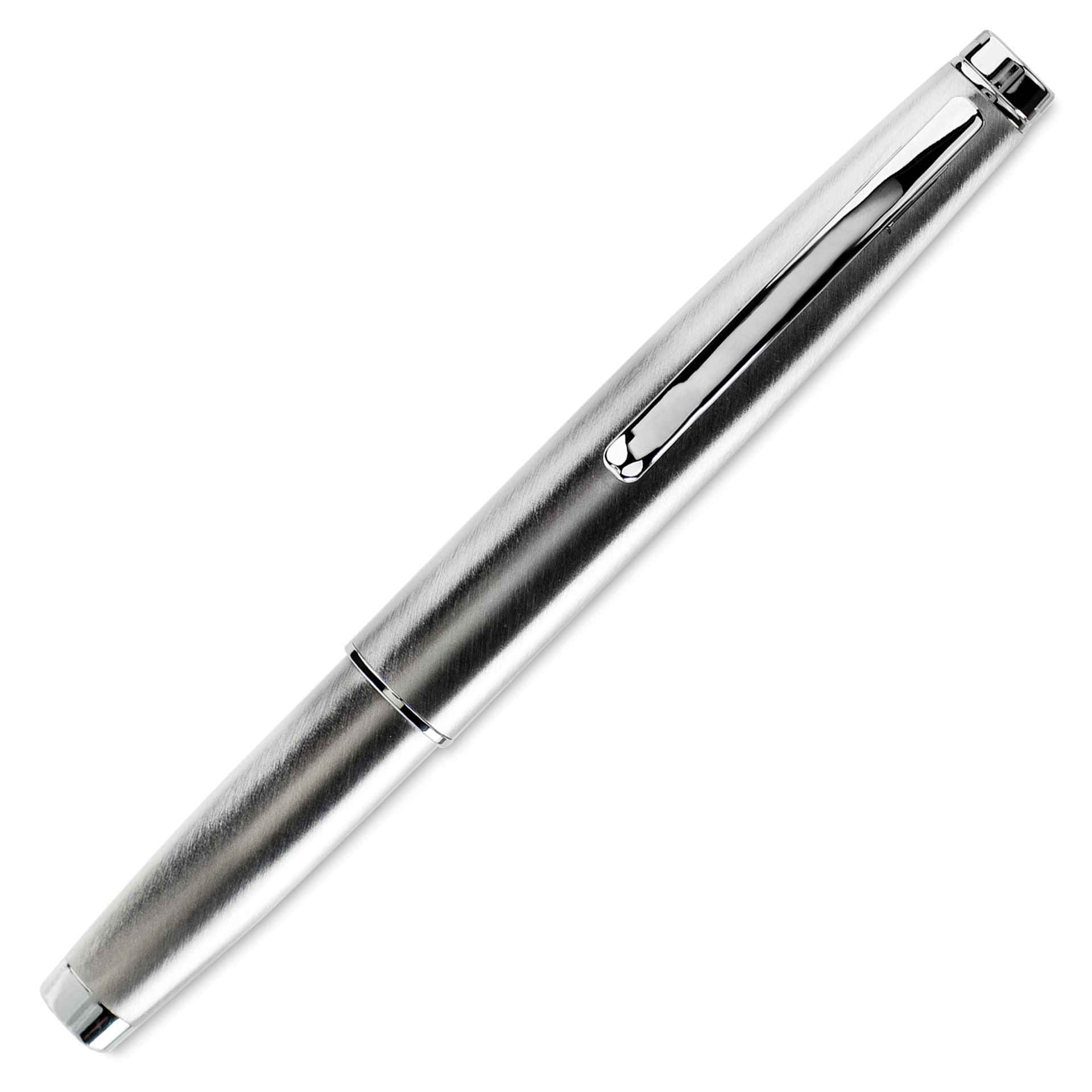 Monteverde Dakota Fountain Pen - Stainless Steel, Fine Nib, capped