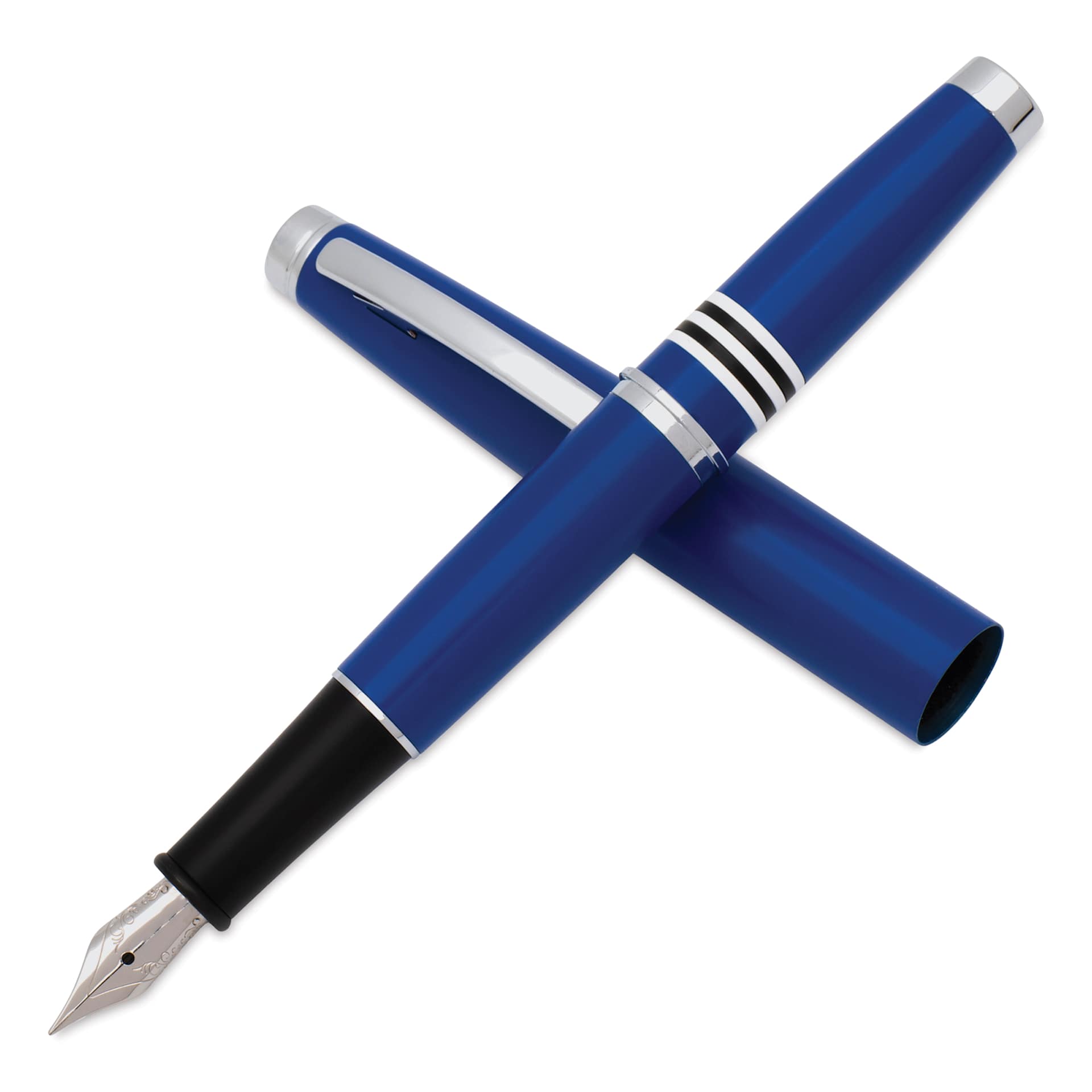 Monteverde Dakota Fountain Pen - Air Force Blue, Fine Nib, cap off (image may show a different size nib)