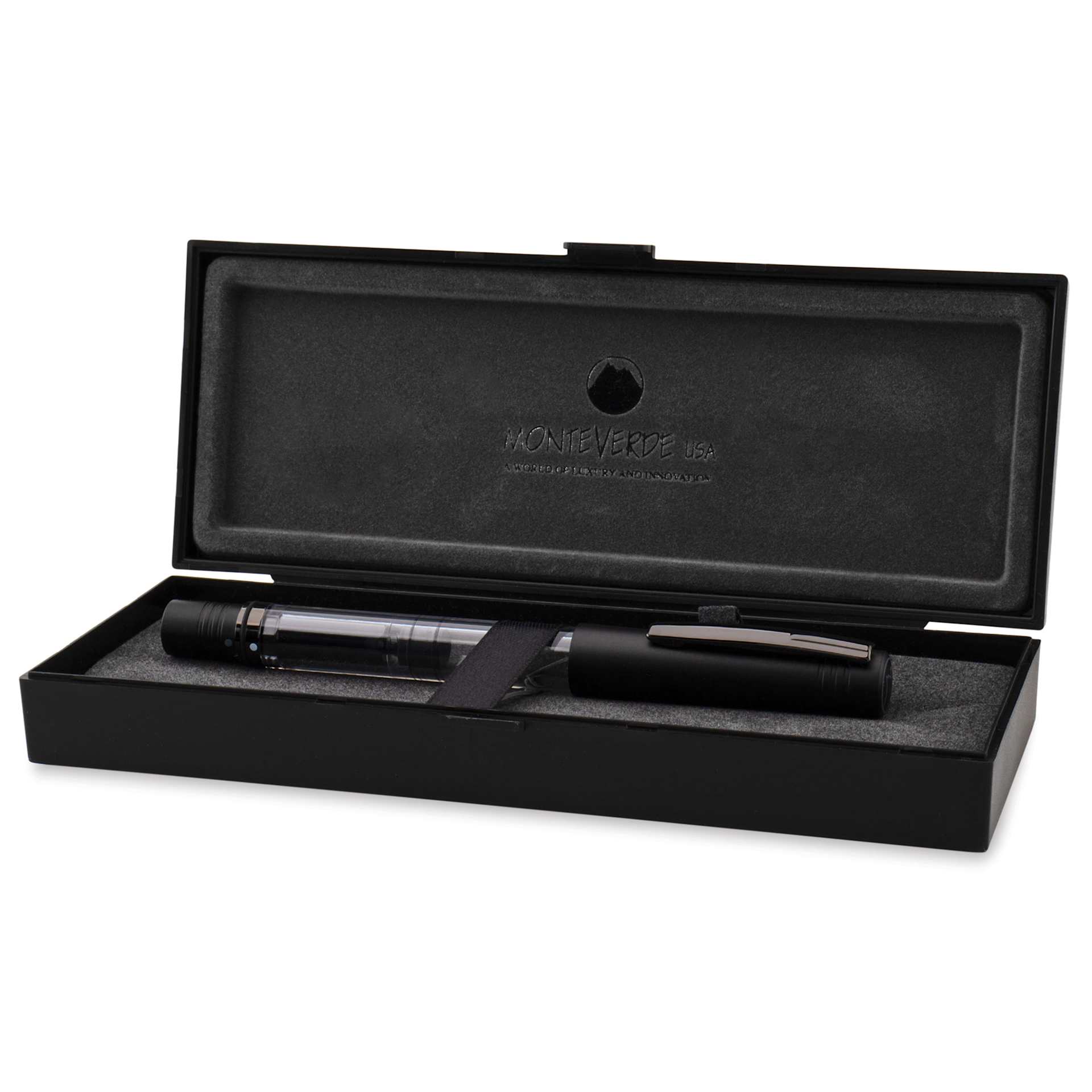 Monteverde MP1 Omniflex Fountain Pen - Black Noir, in packaging