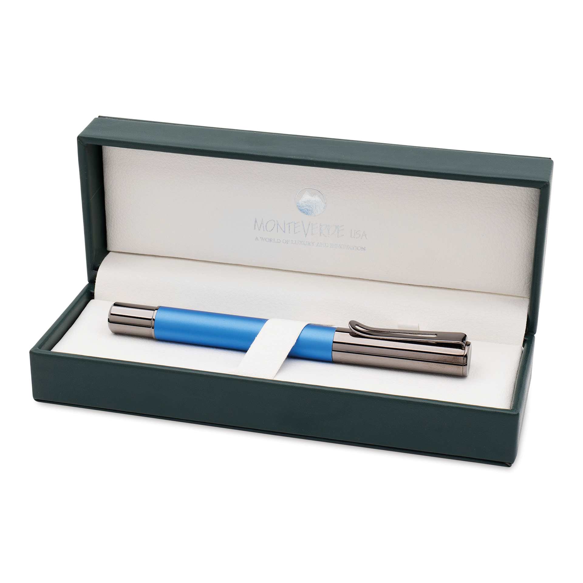 Monteverde Ritma Stub Fountain Pen - Blue, in packaging