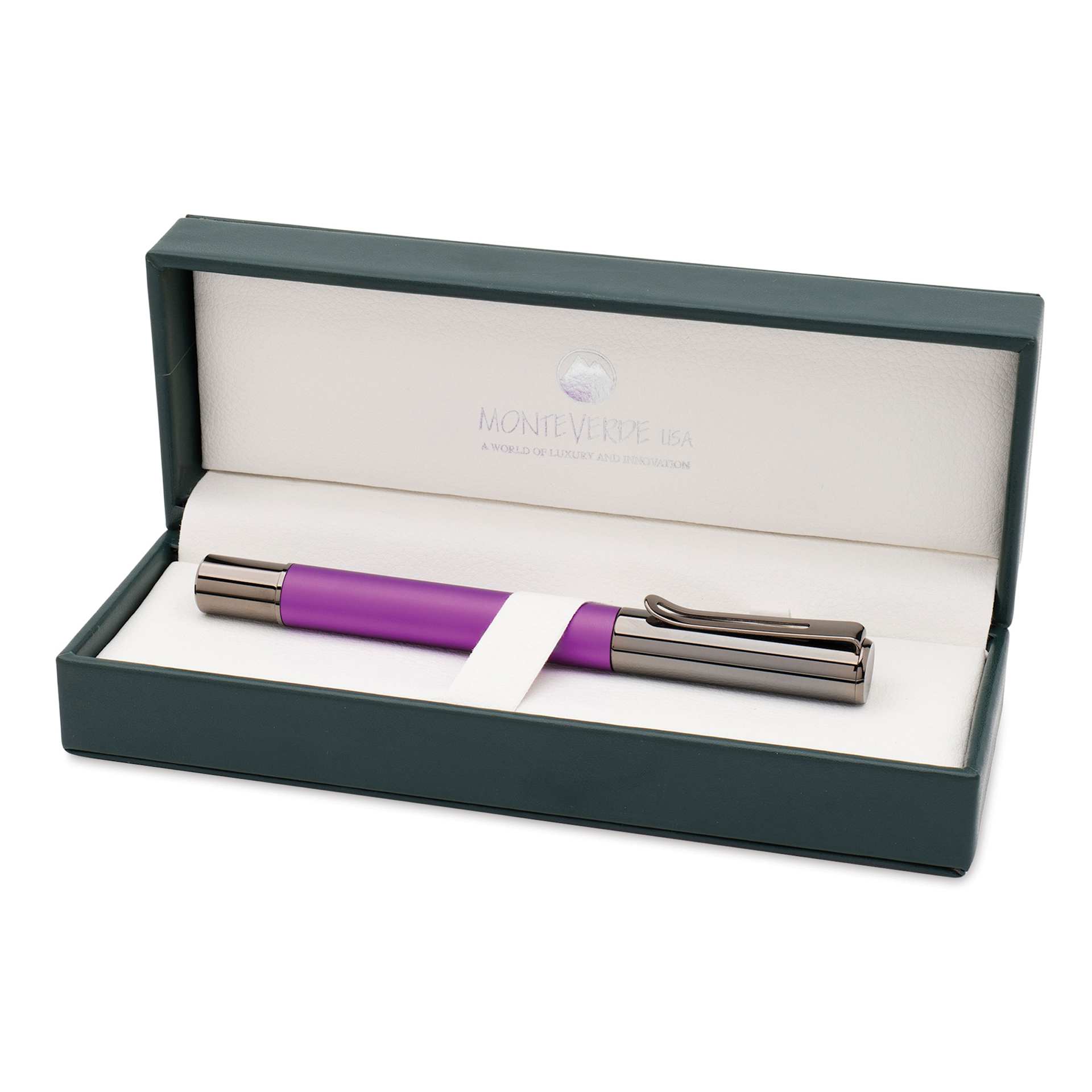 Monteverde Ritma Fountain Pen - Purple, Broad Nib, in packaging