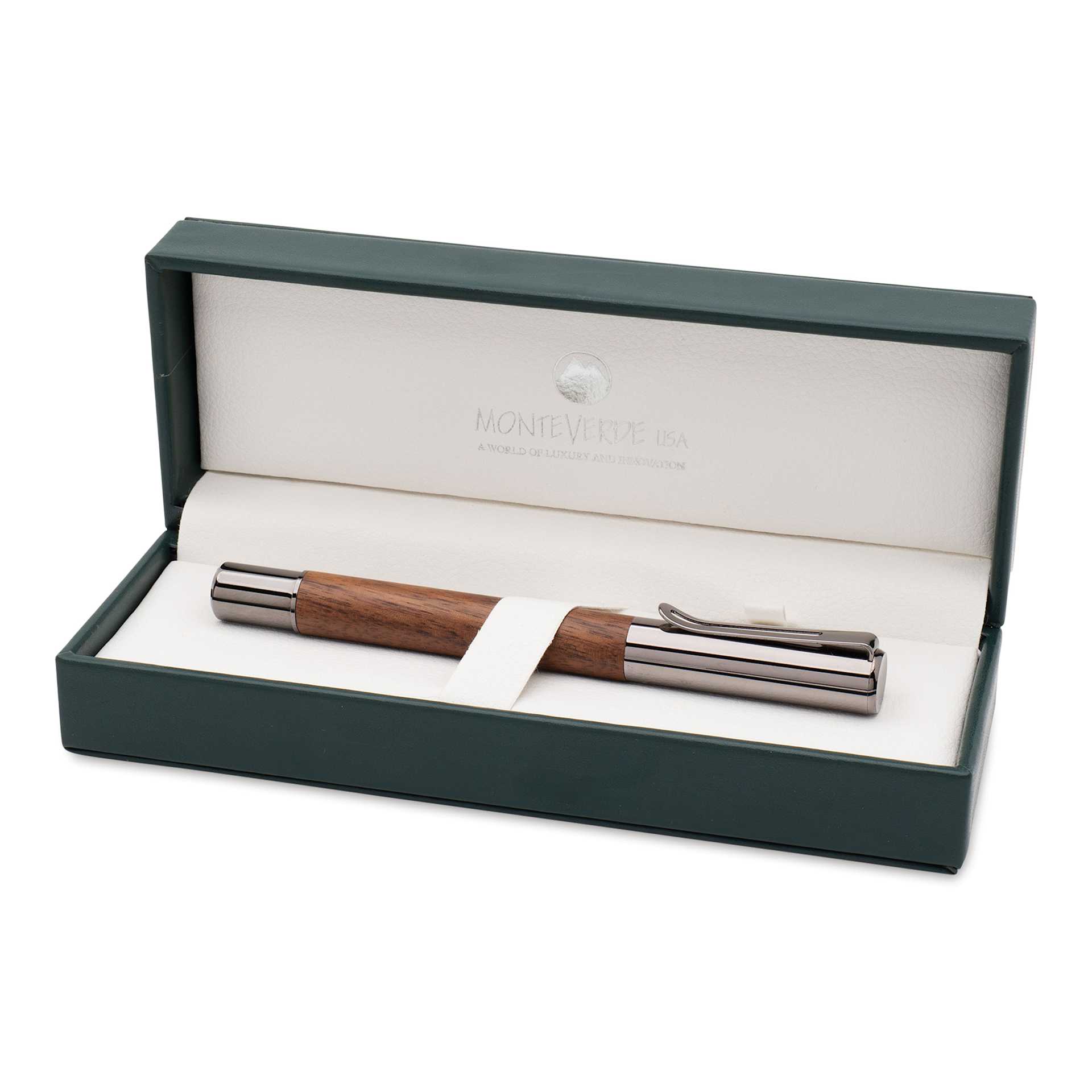 Monteverde Ritma Fountain Pen - Walnut, Medium Nib, in packaging
