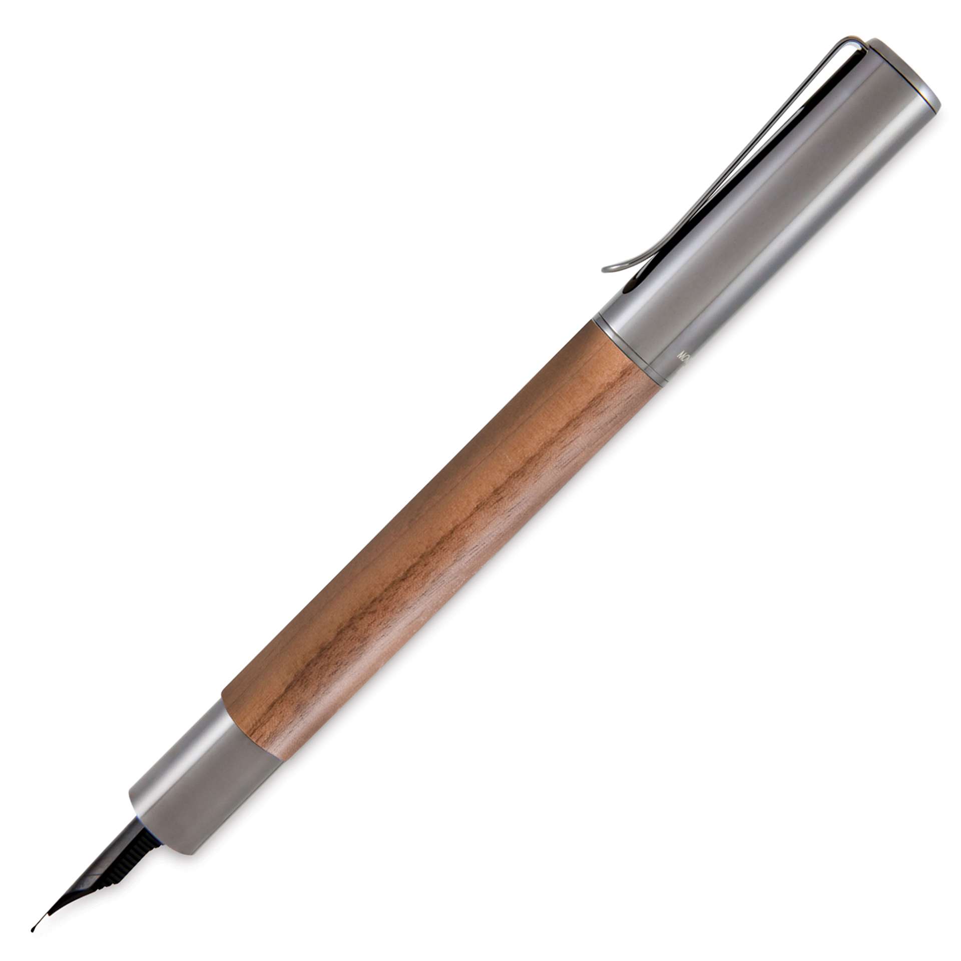Monteverde Ritma Fountain Pen - Walnut, Broad Nib, side view (image may show a different size nib)