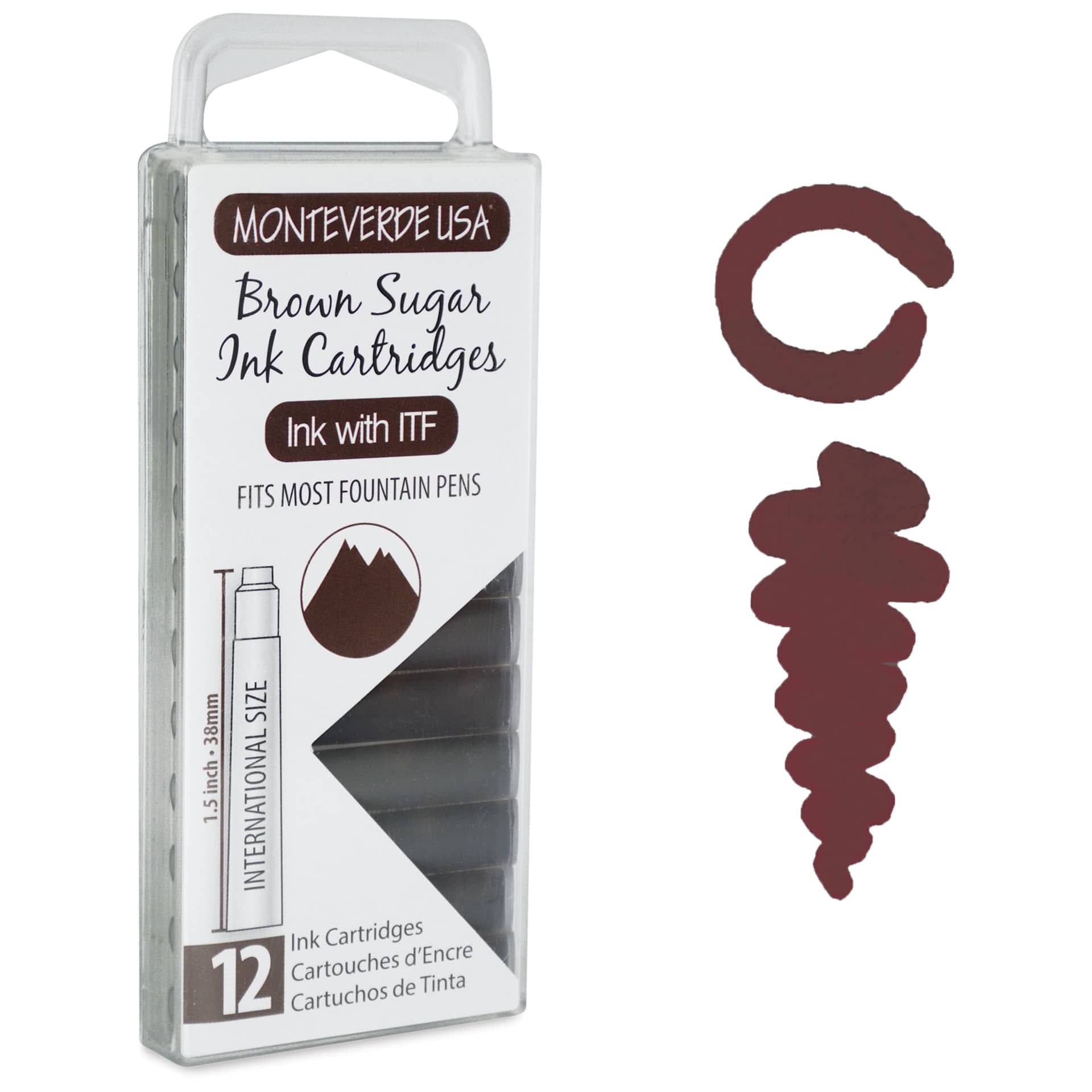 Monteverde Core Universal Ink Cartridge - Brown Sugar, Pkg of 12