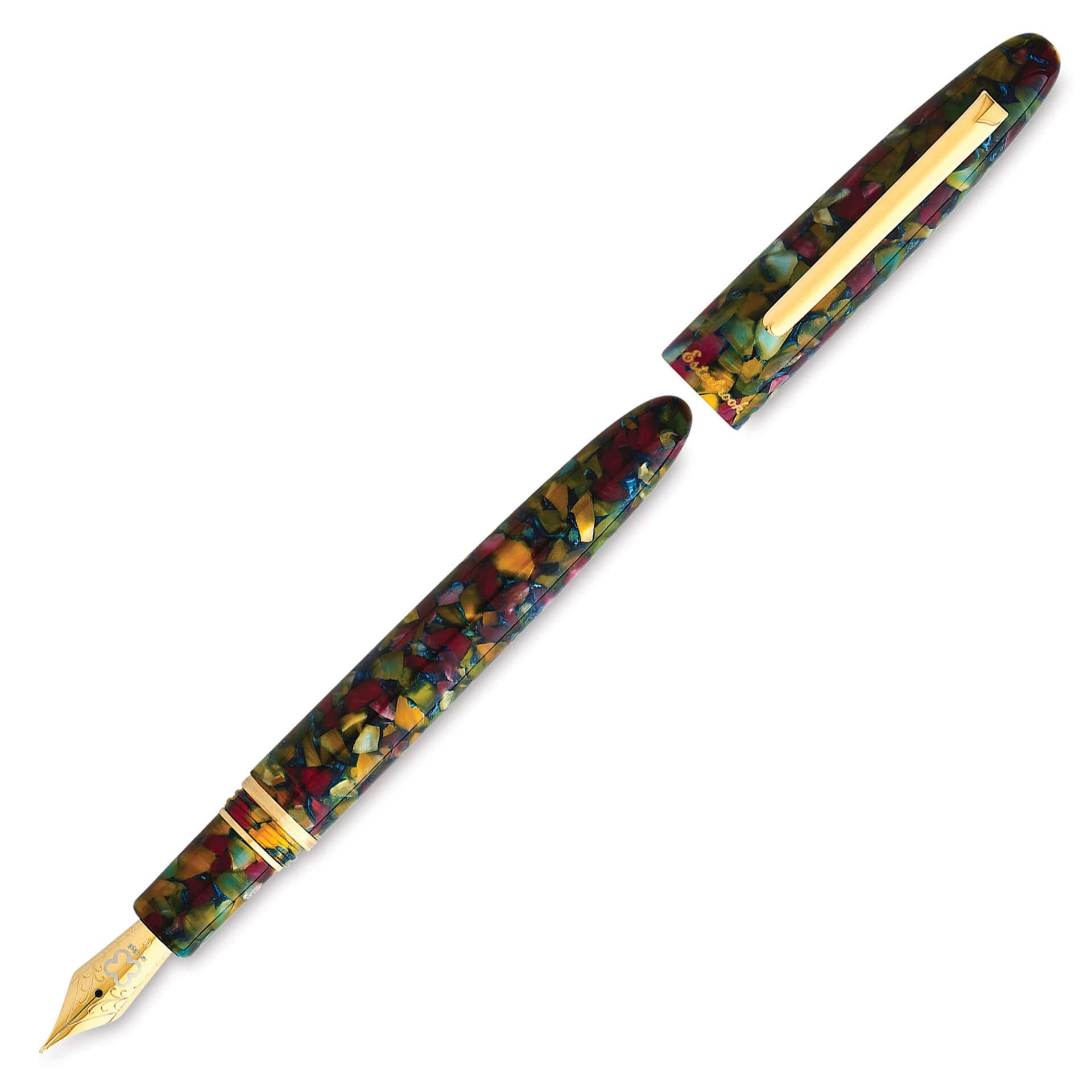 Esterbrook Estie Fountain Pen - Botanical Gardens, Extra Fine Nib, uncapped (image may show a different size nib)