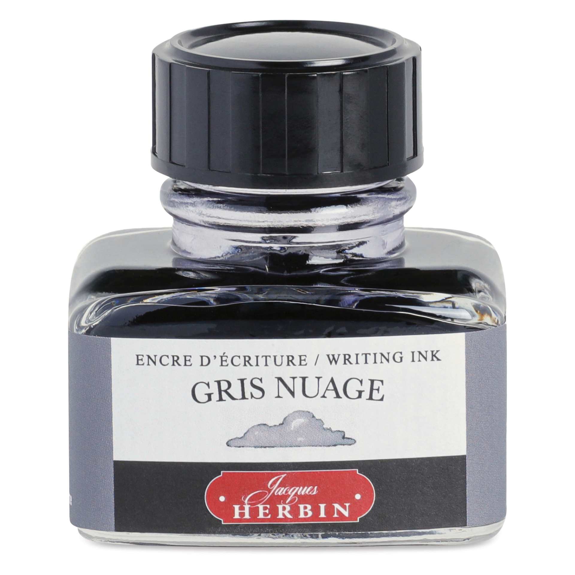 Herbin La Perle des Encres The Jewel of Inks Fountain Pen Ink - Gris Nuage (Cloud Grey), 30 ml