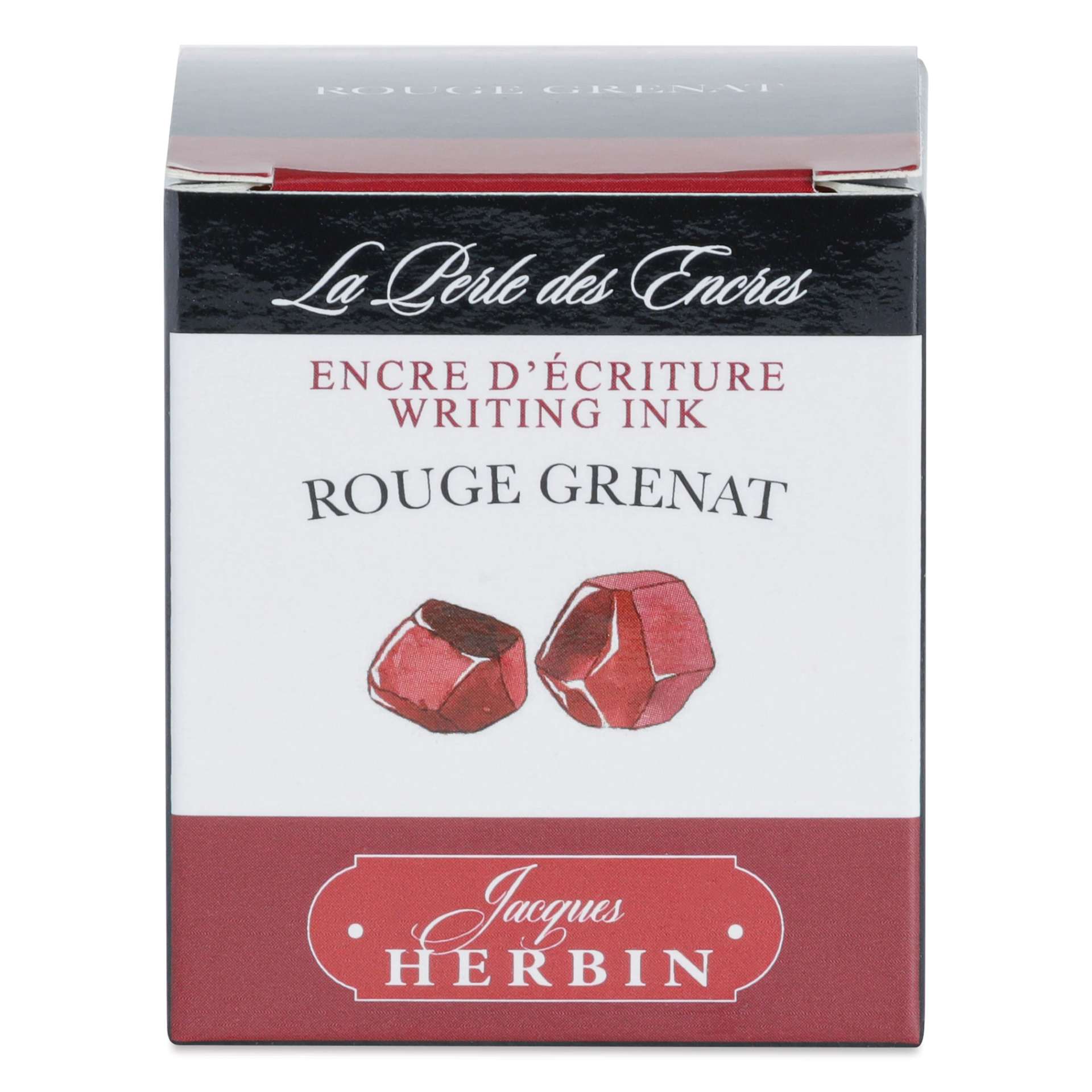 Herbin La Perle des Encres The Jewel of Inks Fountain Pen Ink - Rouge Grenat (Garnet Red), 30 ml, front of packaging